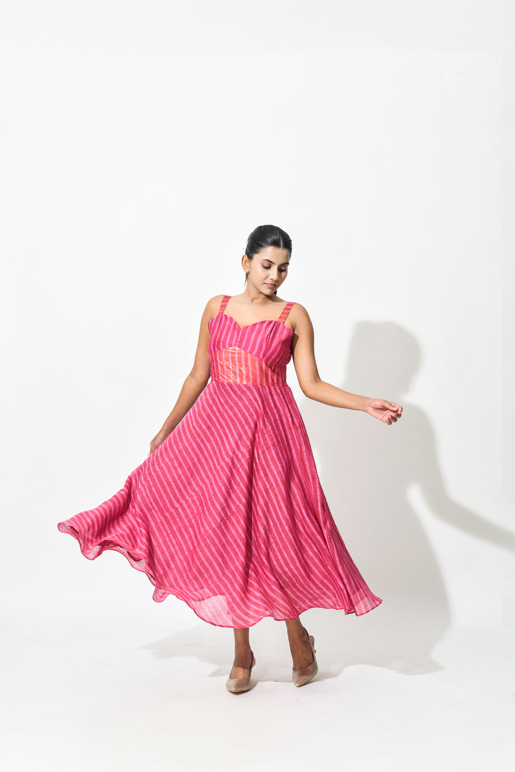 ROSE CHANDERI COCKTAIL DRESS