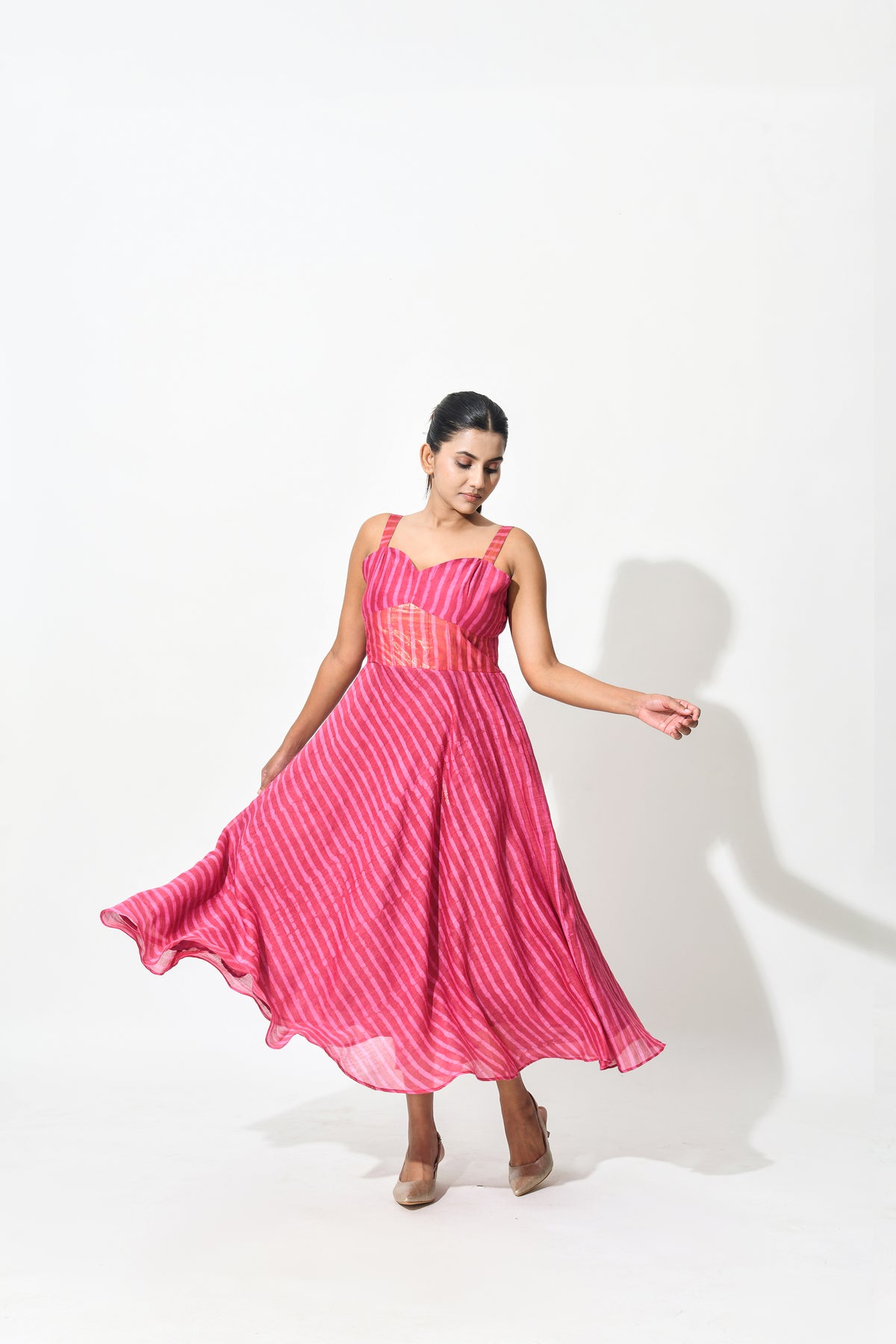 ROSE CHANDERI COCKTAIL DRESS