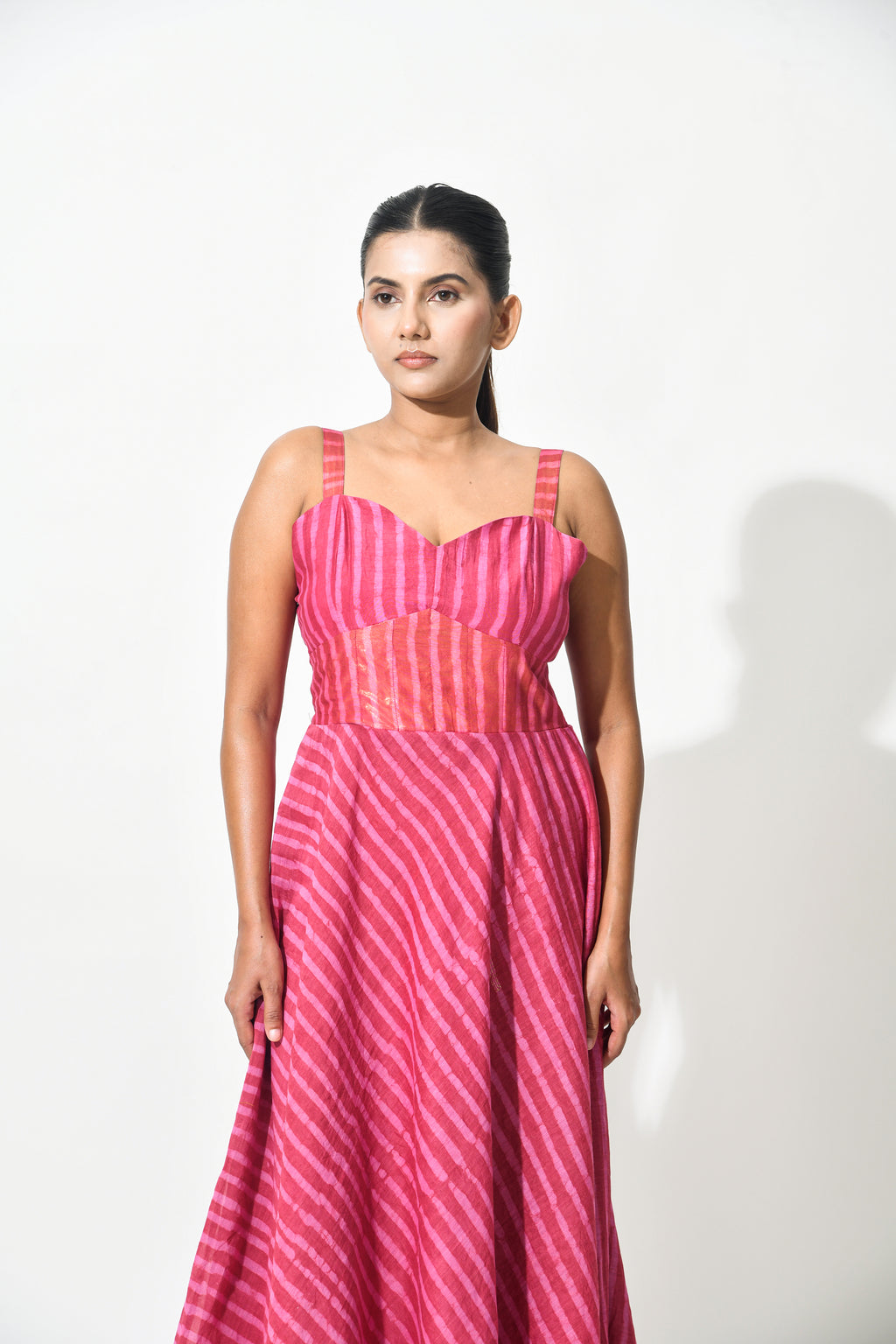 ROSE CHANDERI COCKTAIL DRESS