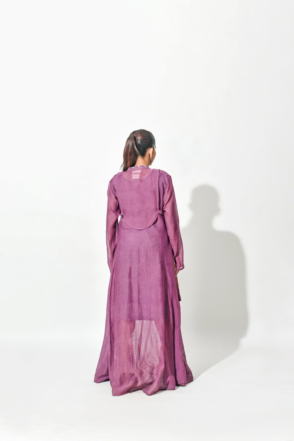 REGAL WINE ANAARKALI DRESS WITH YOKE