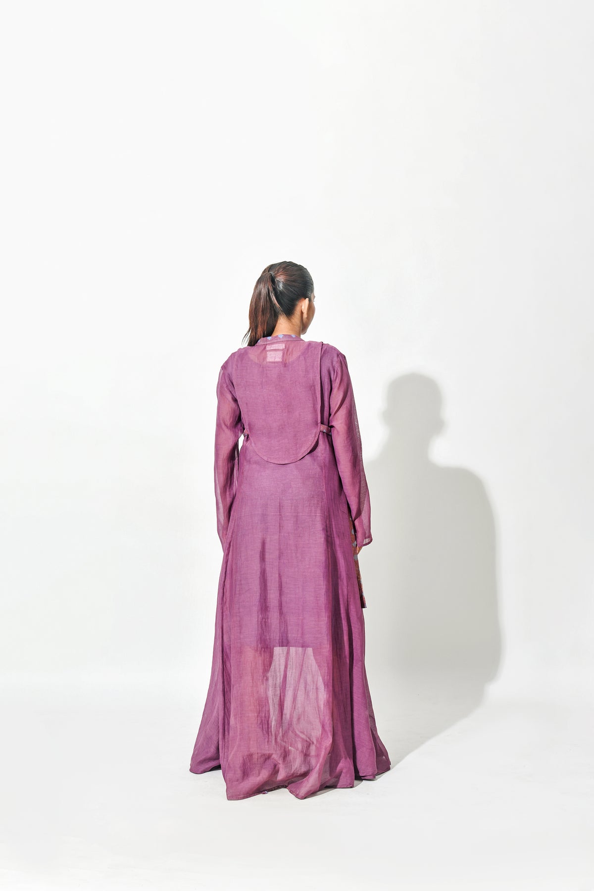 REGAL WINE ANAARKALI DRESS WITH YOKE