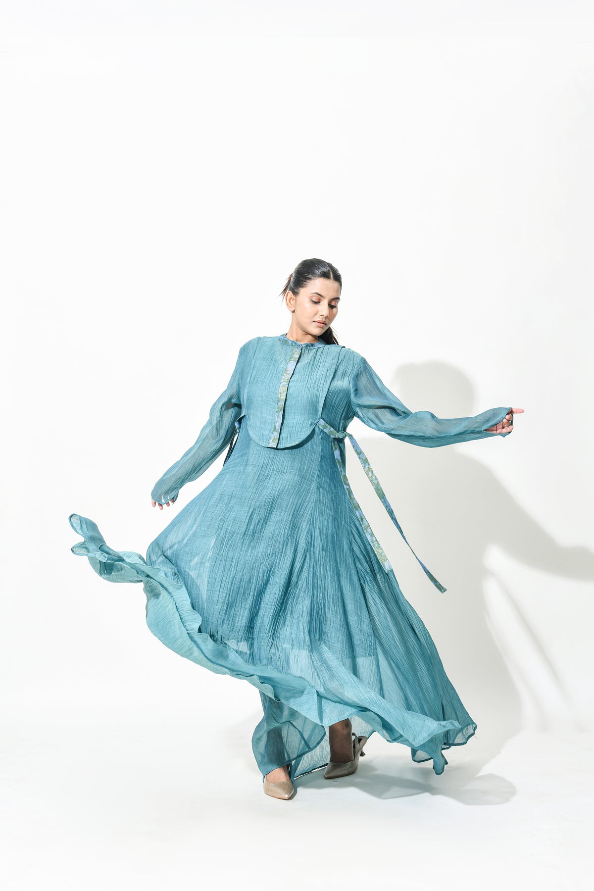 ROYAL JADE ANARKALI DRESS WITH YOKE
