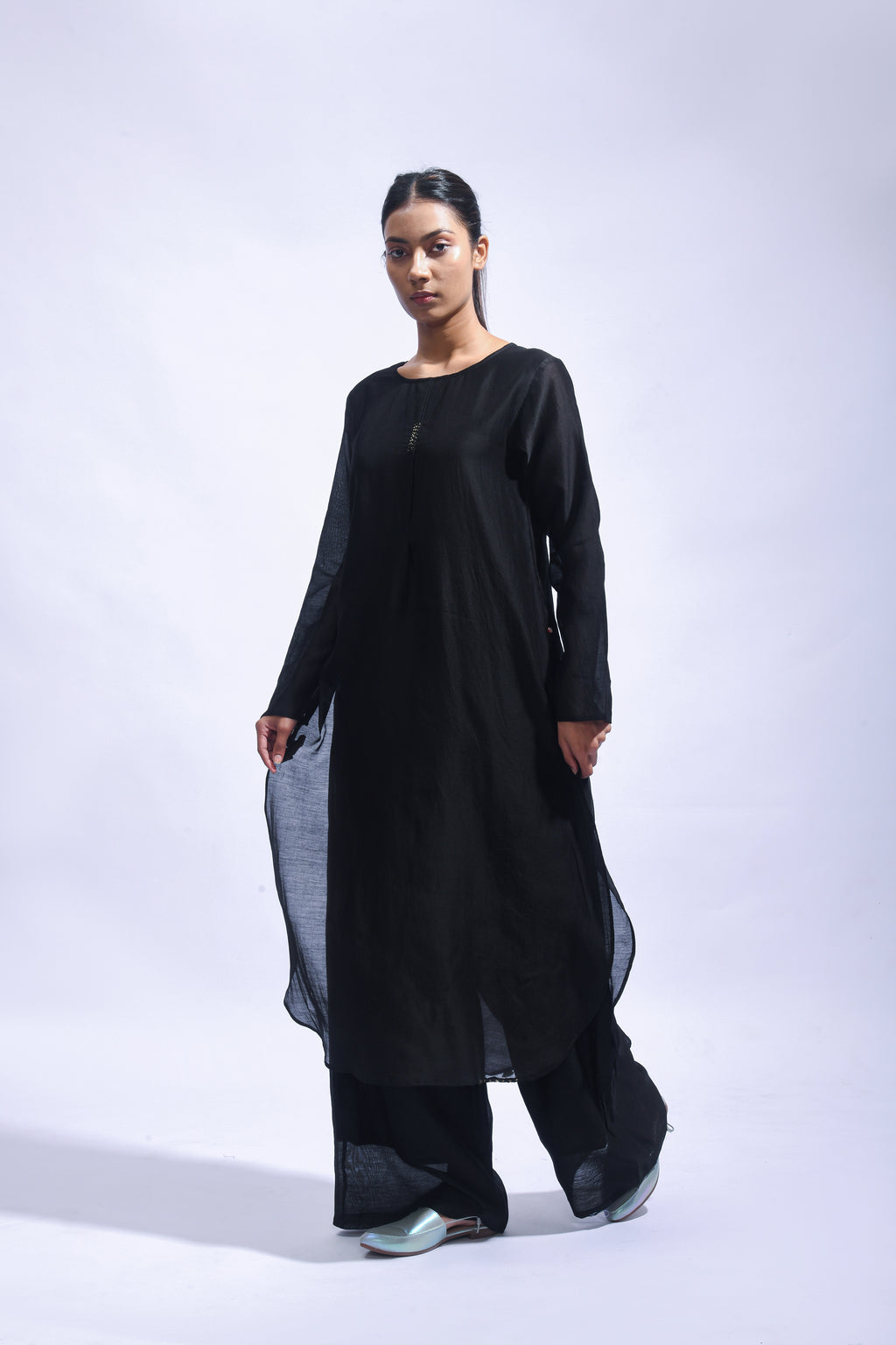Black Silk Kurta & Pants Set
