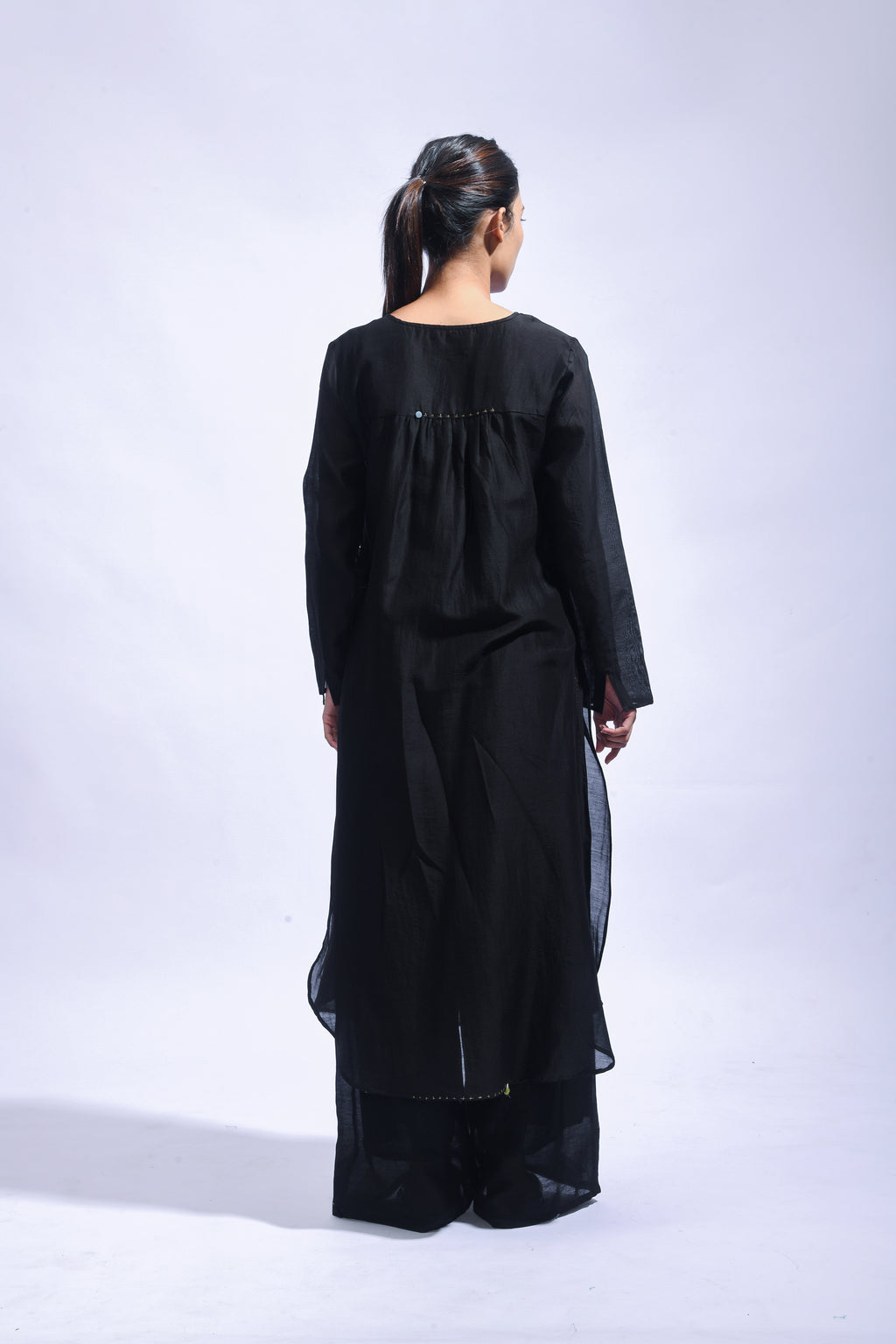 Black Silk Kurta & Pants Set