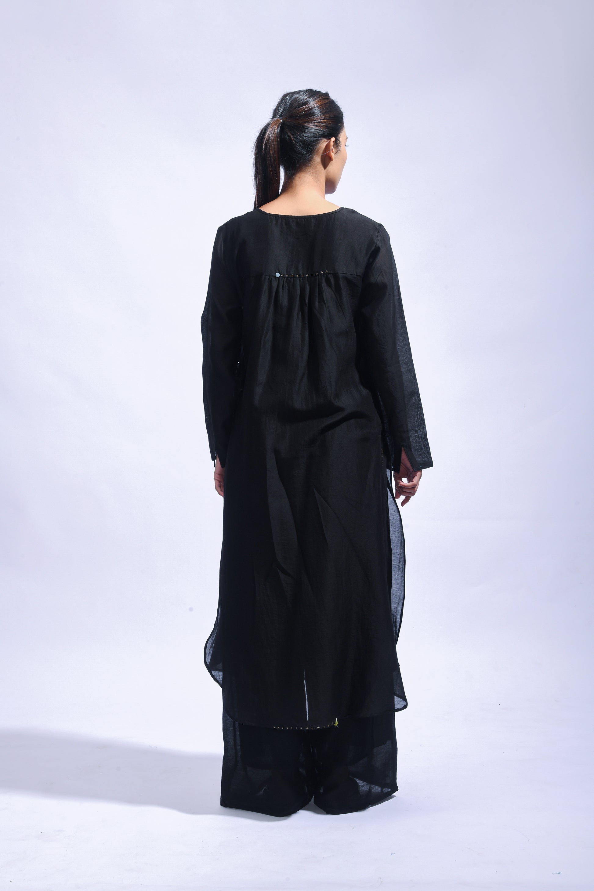 Black Silk Kurta & Pants Set