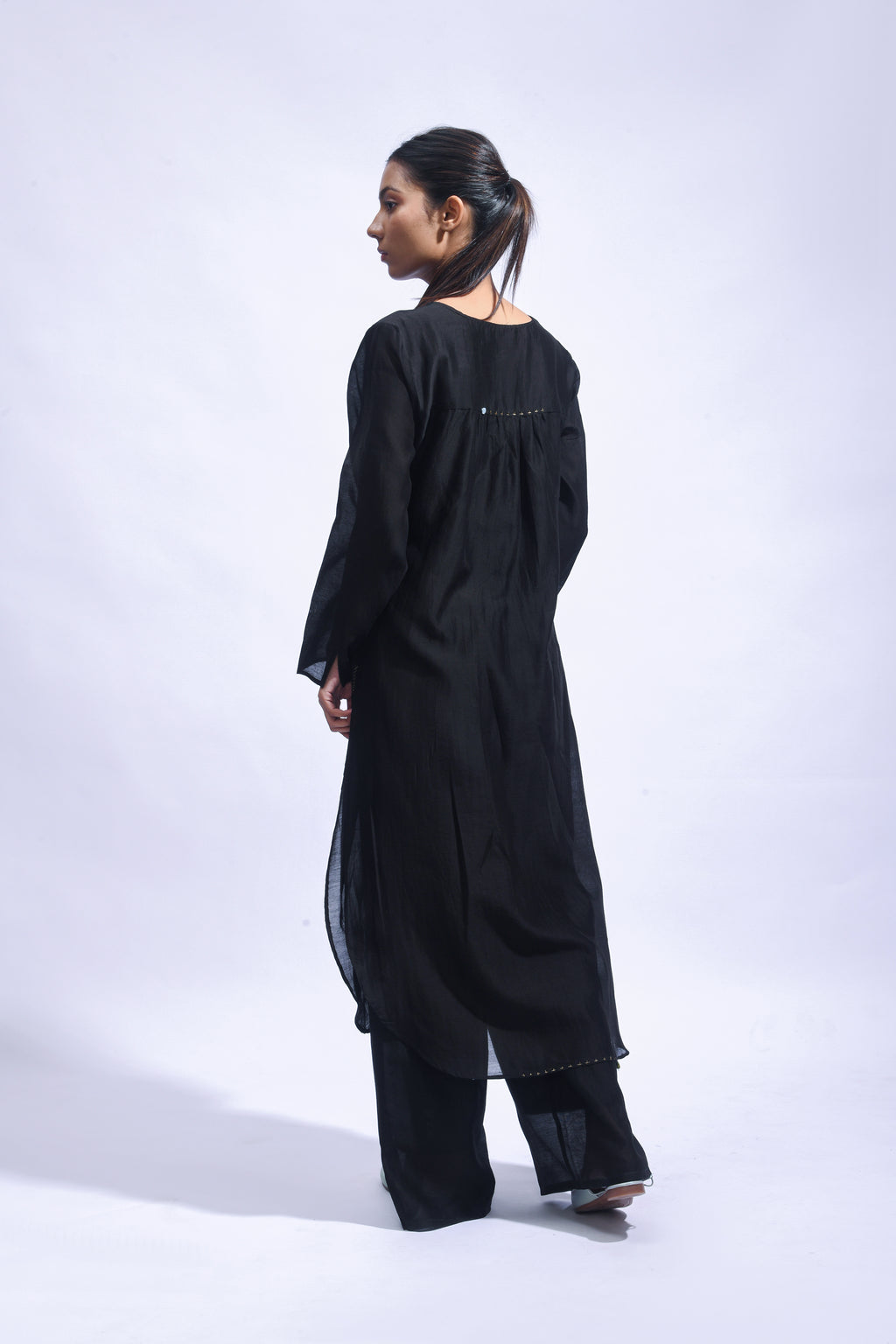 Black Silk Kurta & Pants Set