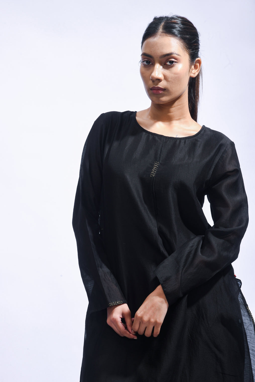 Black Silk Kurta & Pants Set