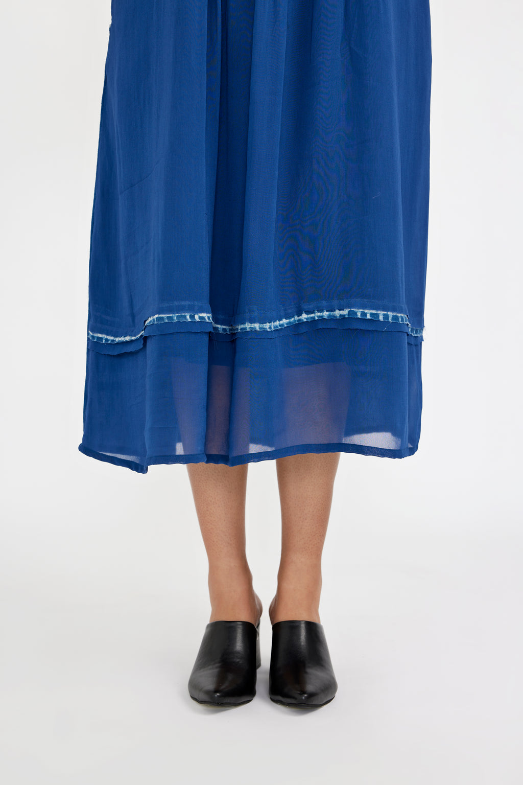 Indigo Grid Midi Dress
