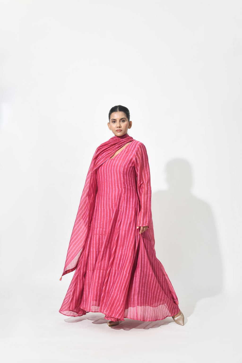 ROSE ANARKALI DRESS WITH DUPATTA