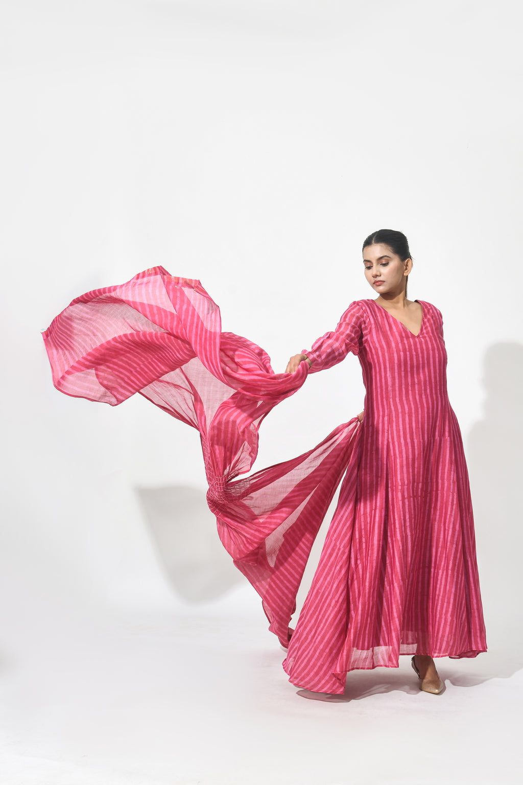 ROSE ANARKALI DRESS WITH DUPATTA