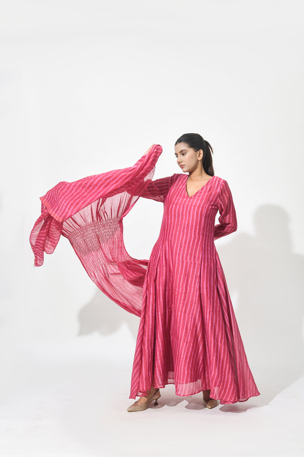 ROSE ANARKALI DRESS WITH DUPATTA