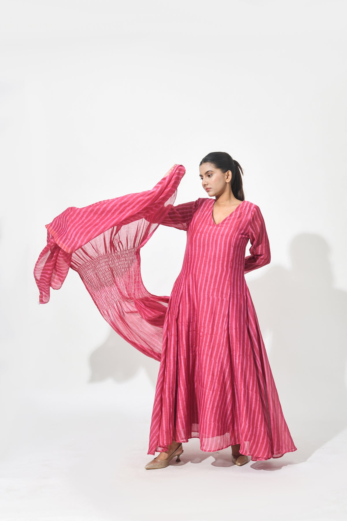 ROSE ANARKALI DRESS WITH DUPATTA