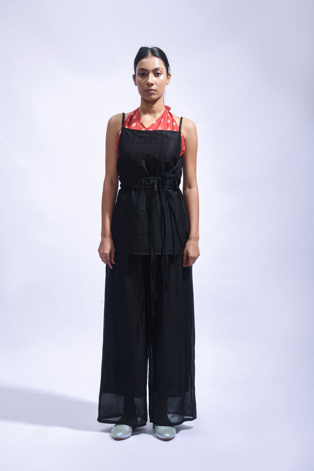 Crimson Cross Chanderi Set