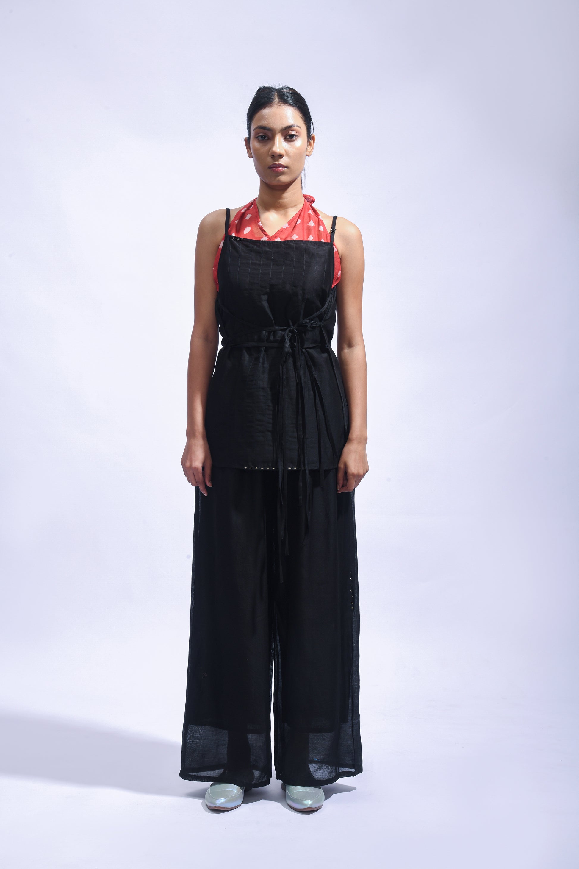 Crimson Cross Chanderi Set