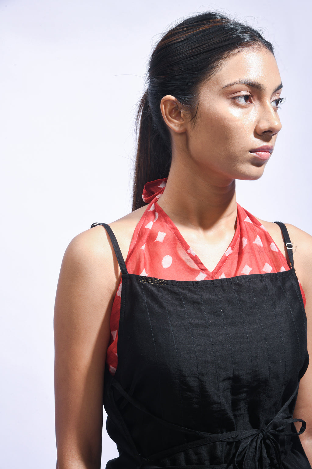 Crimson Cross Chanderi Set