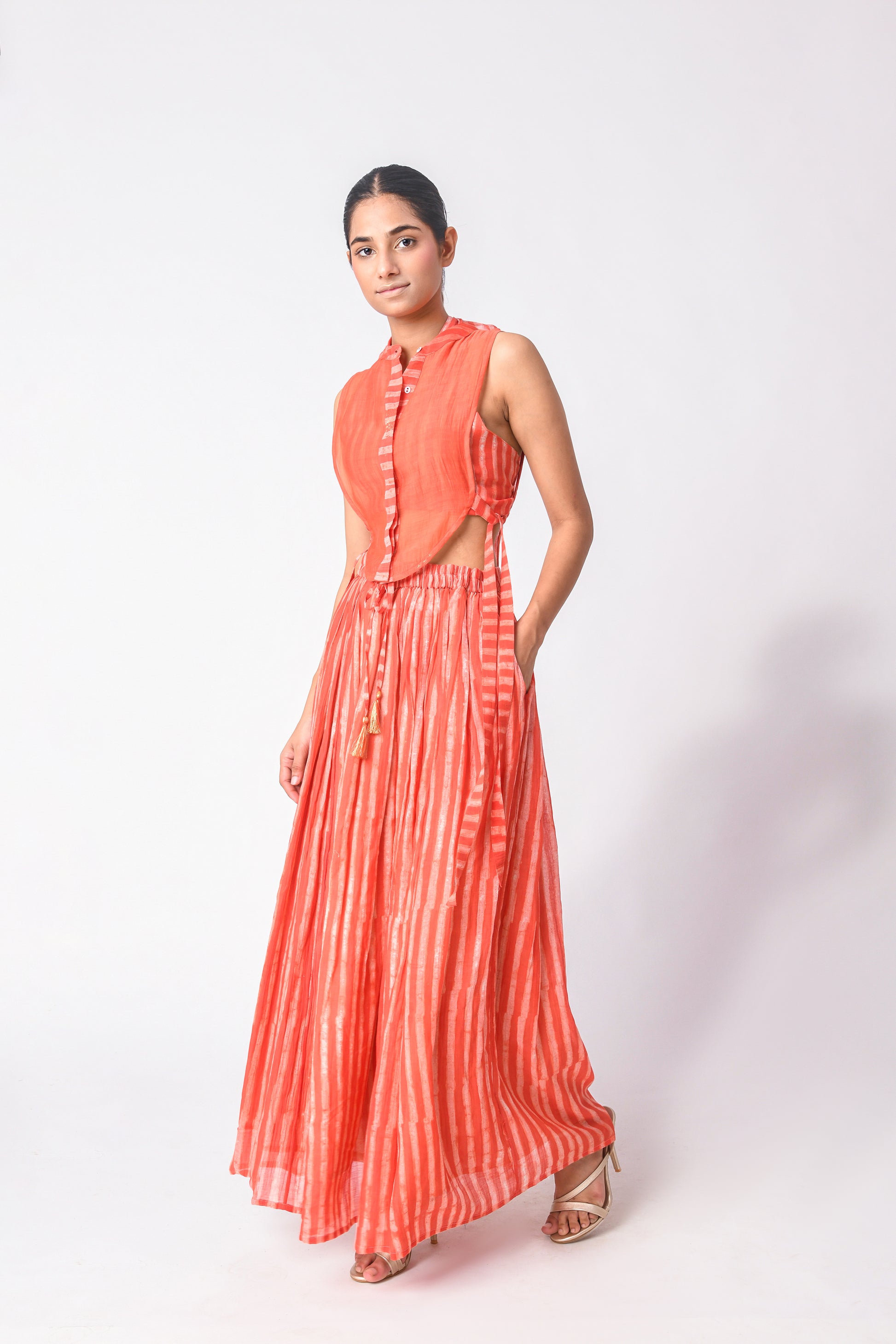 CORAL  YOKE CO-ORD SET