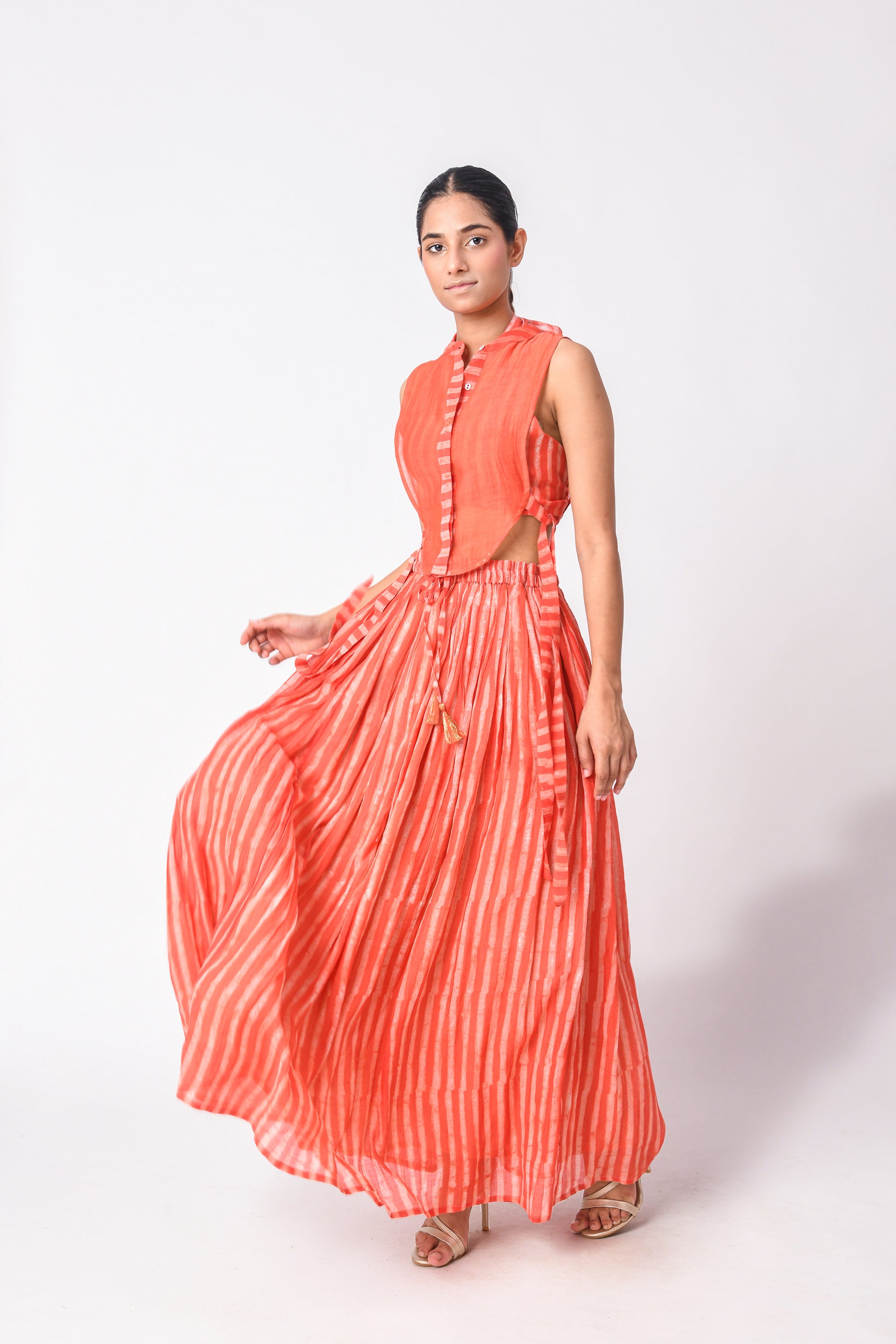 CORAL  YOKE CO-ORD SET