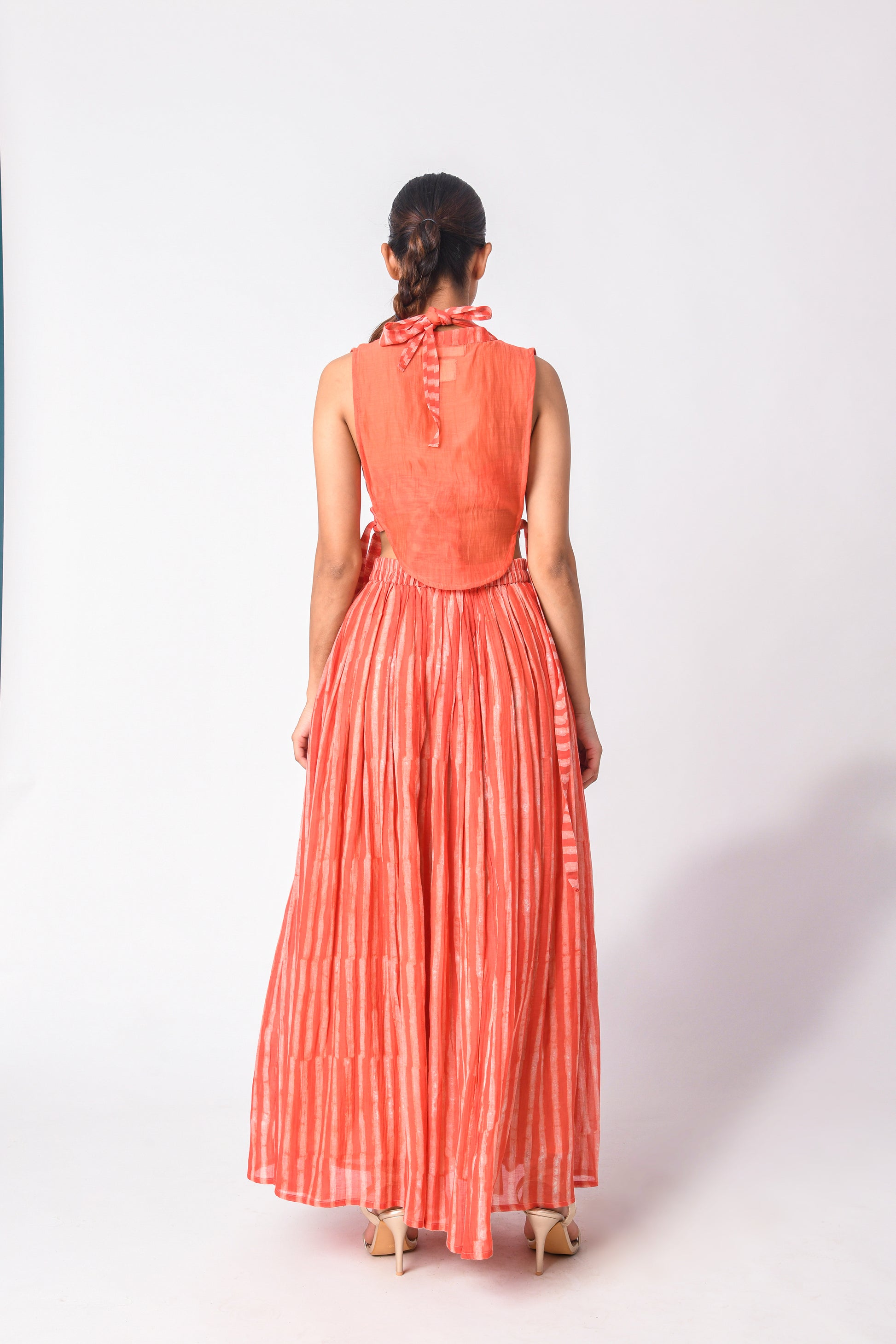 CORAL  YOKE CO-ORD SET