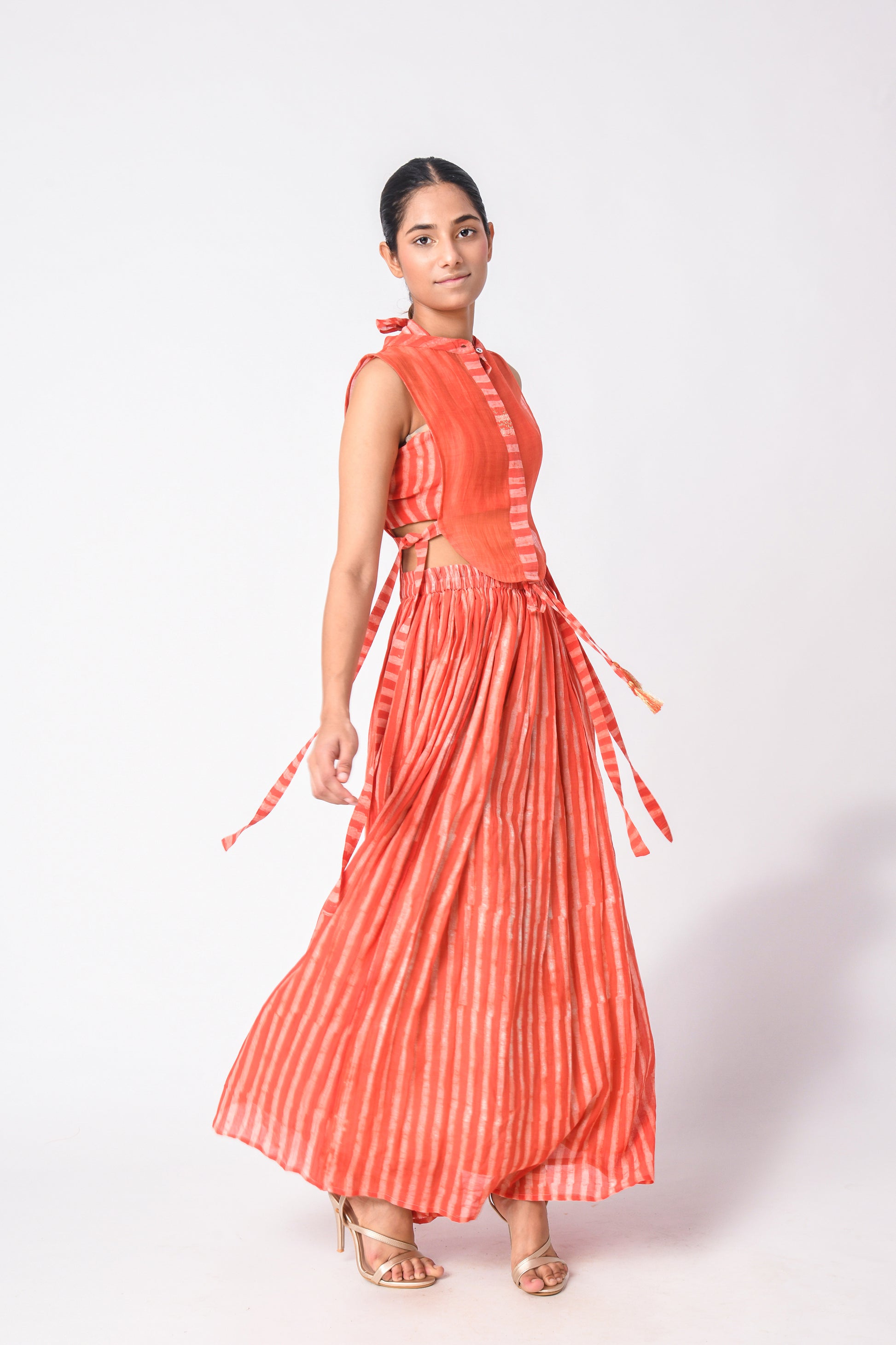CORAL  YOKE CO-ORD SET