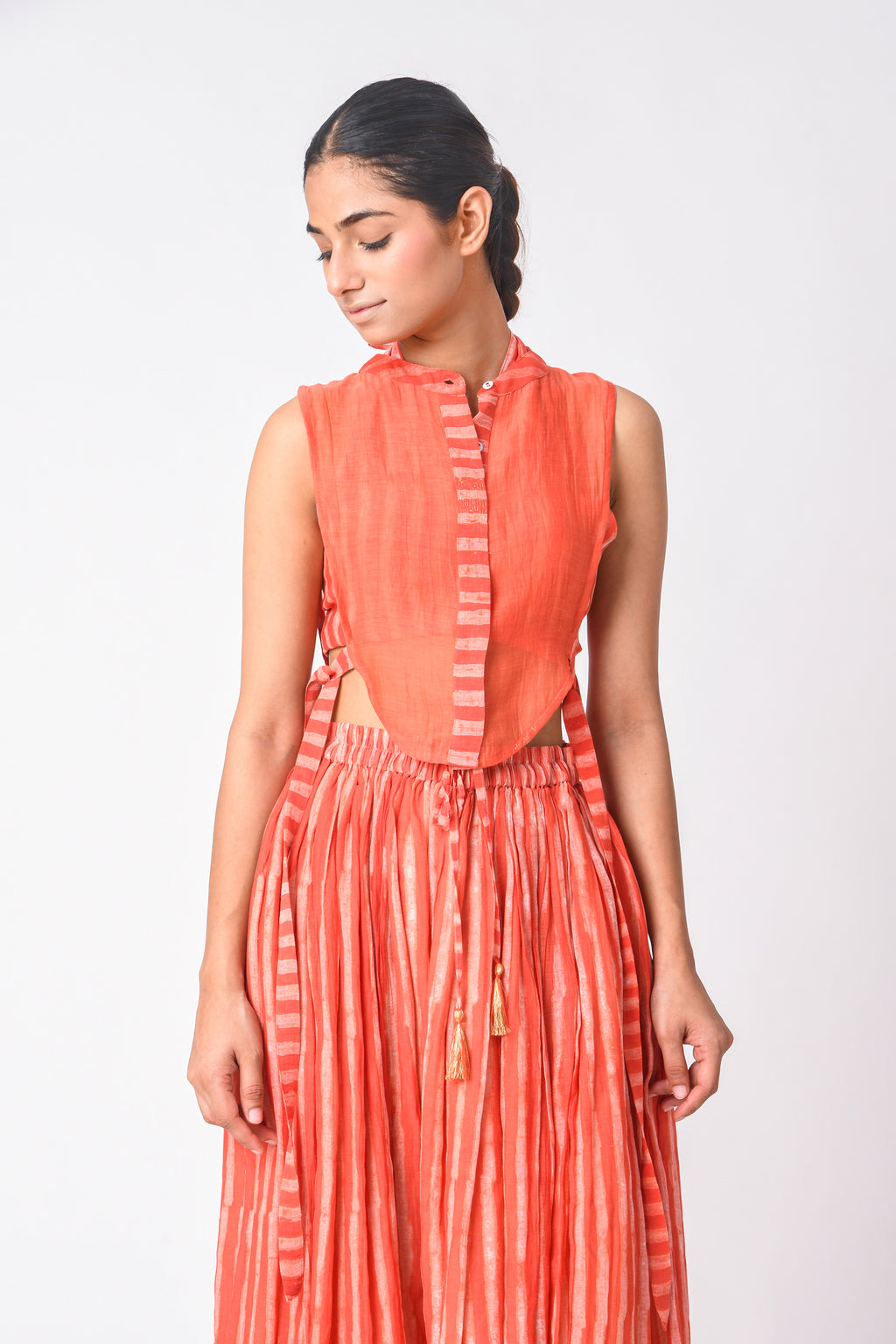 CORAL  YOKE CO-ORD SET