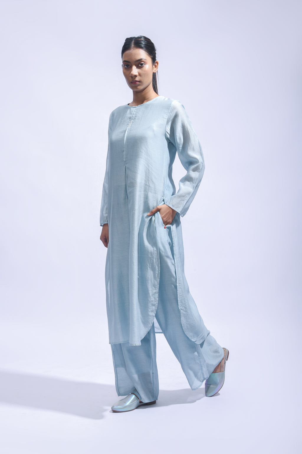Powder Blue Silk Set
