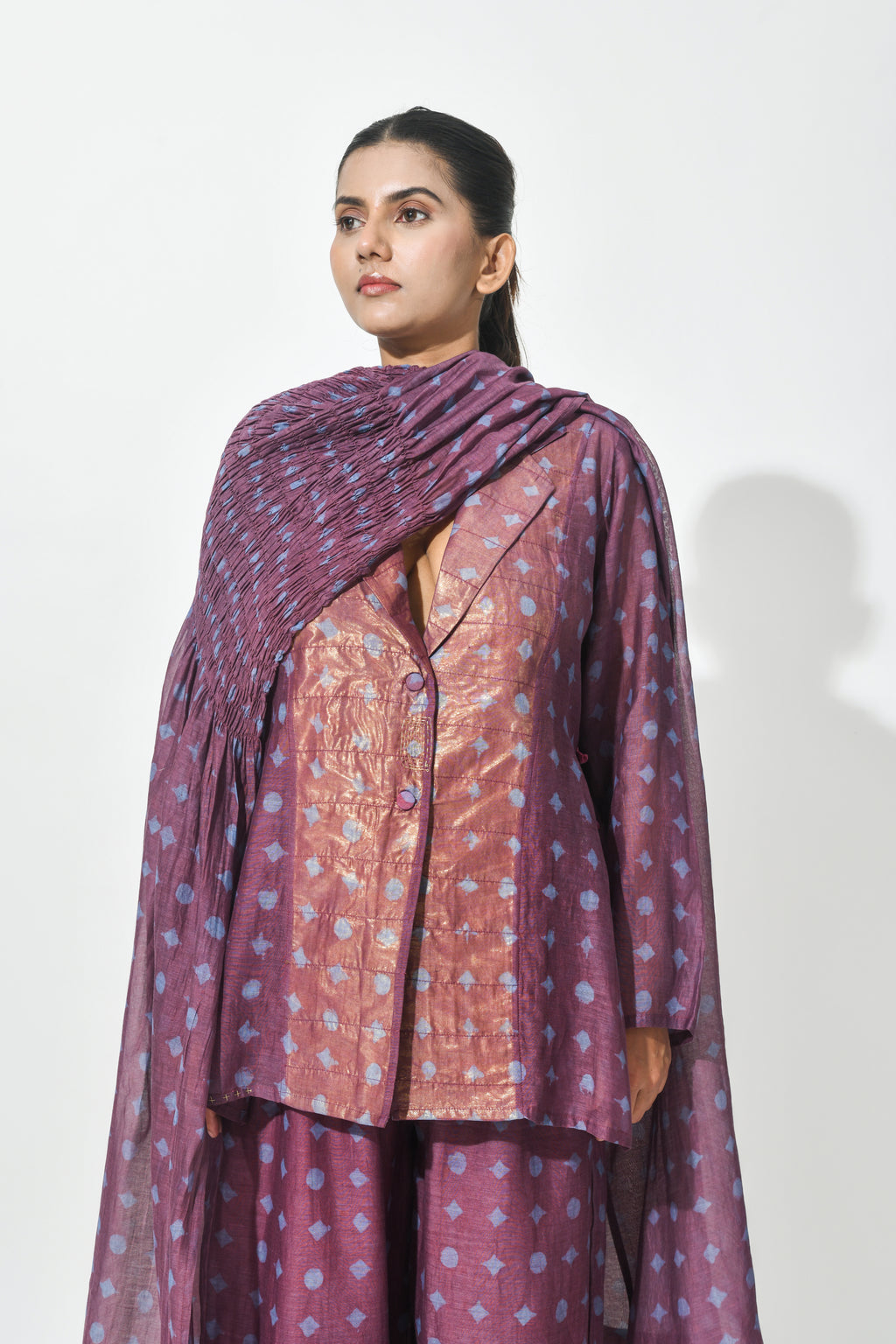 VINO SHEER BLAZER SET WITH DUPATTA