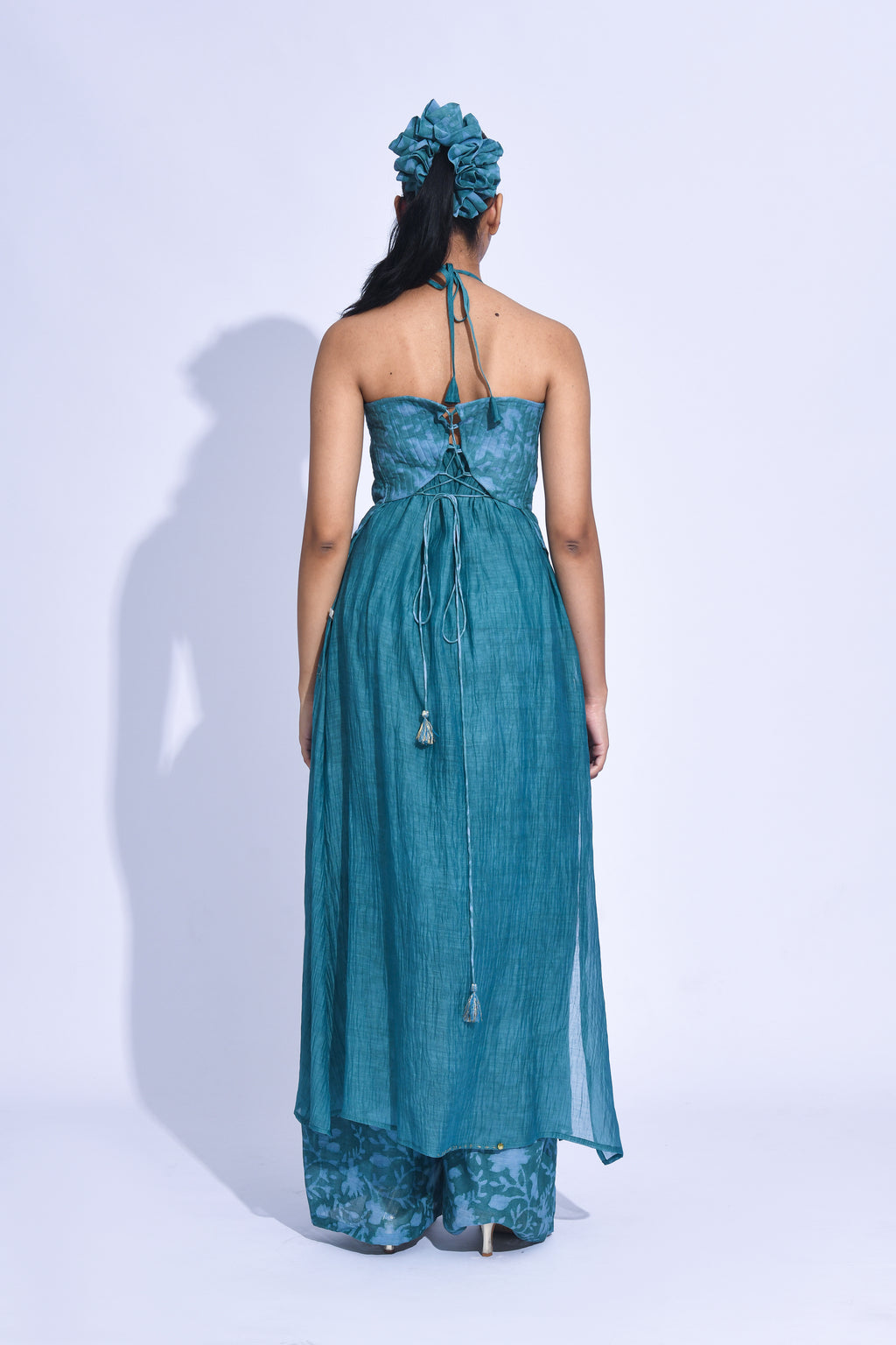 Blue hana halter corset  set