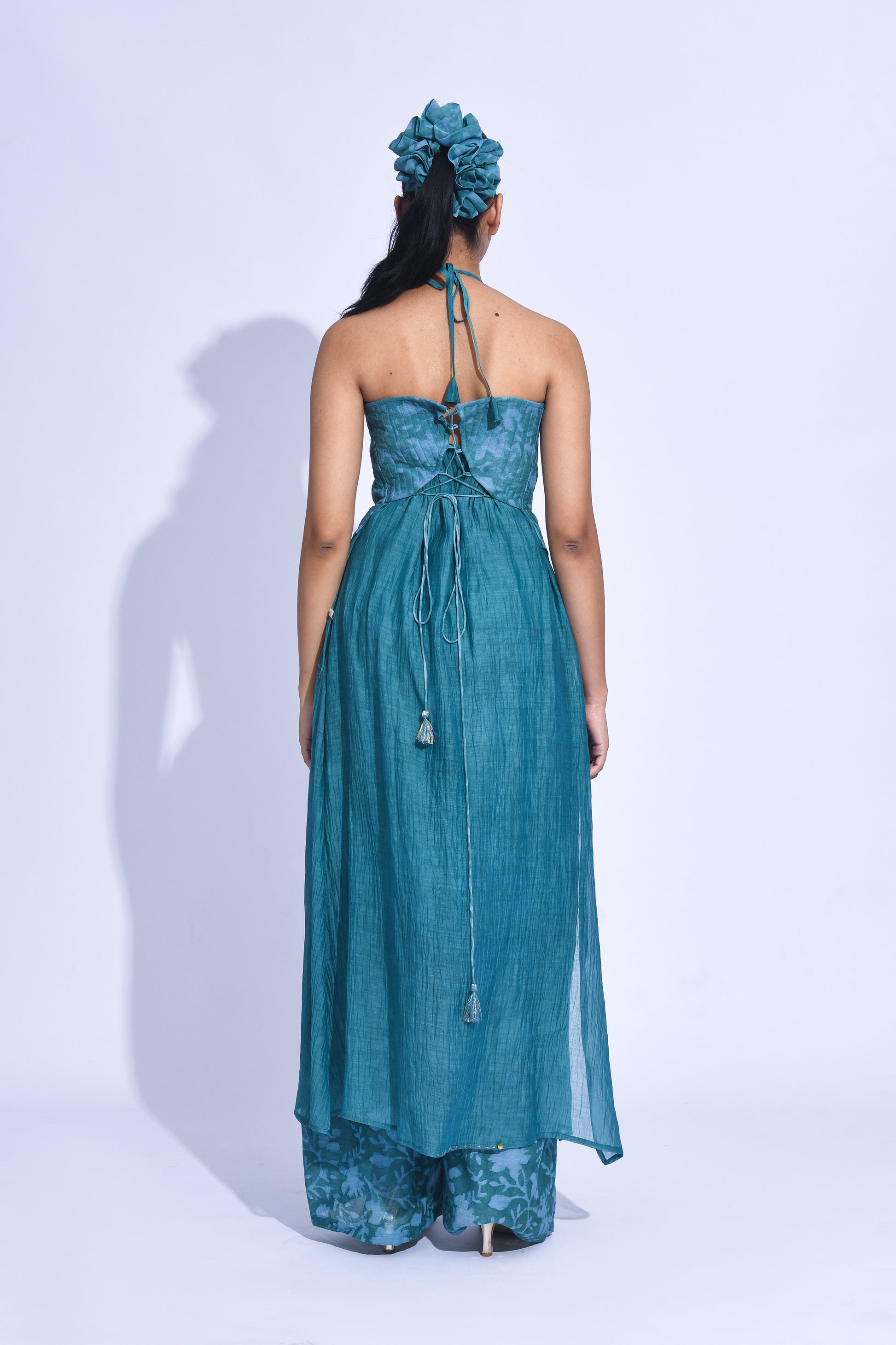 Blue hana halter corset  set