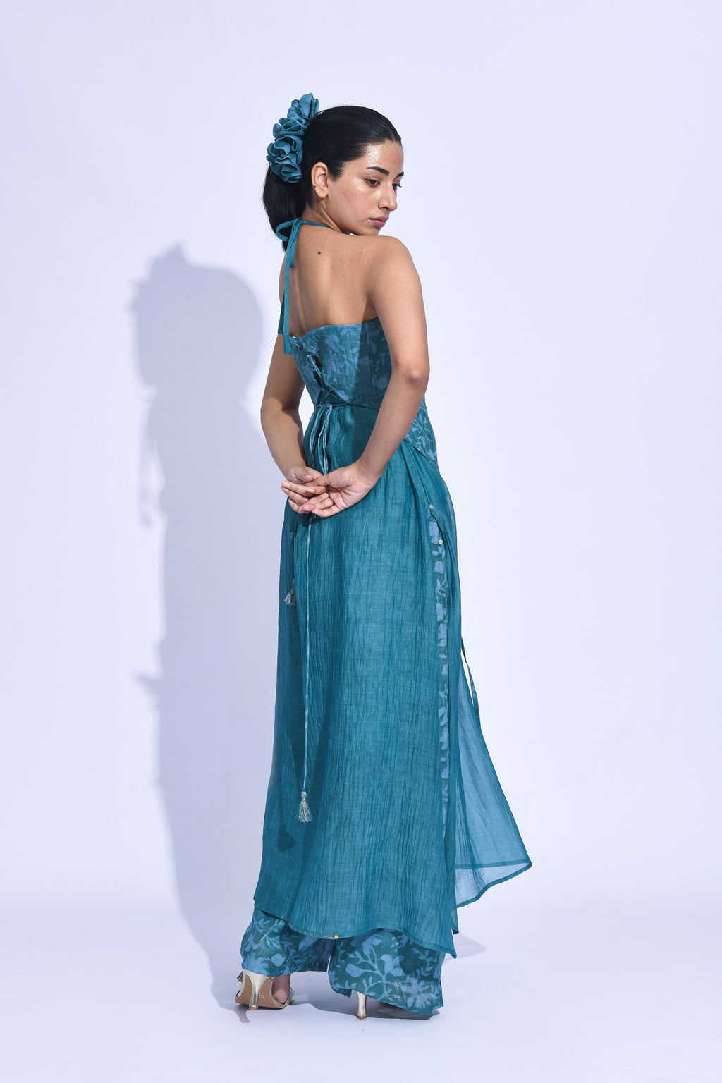 Blue hana halter corset  set