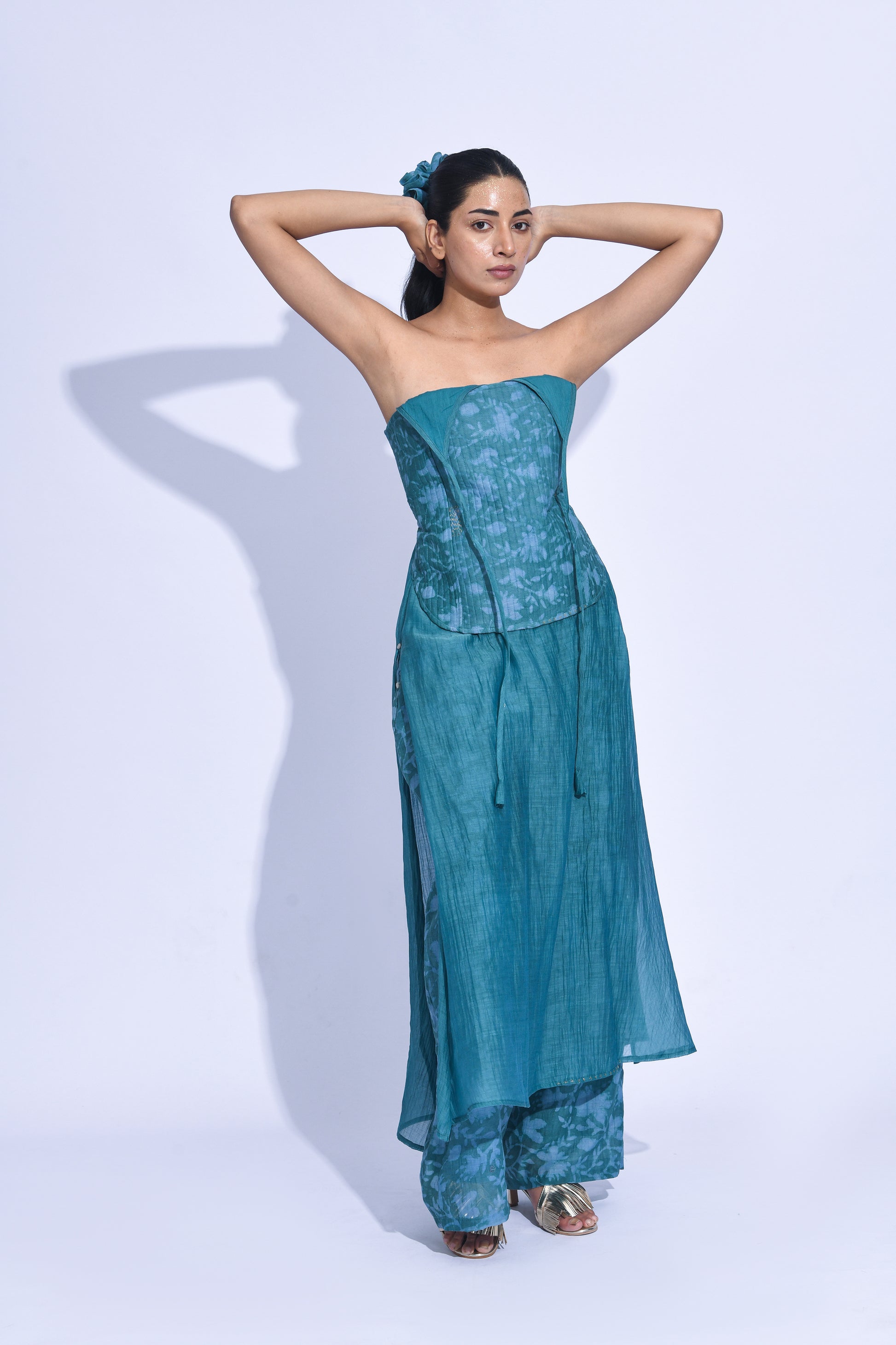 Blue hana halter corset  set