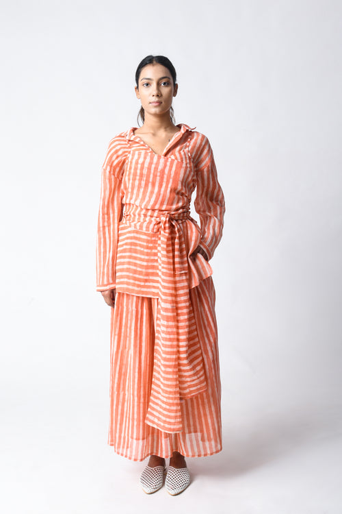 CAMI WRAP CORAL CO-ORD SET