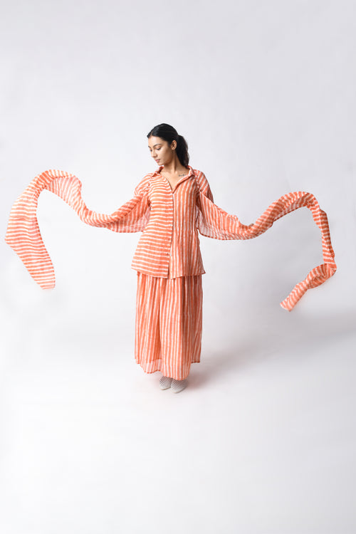 CORAL SHIRT SKIRT CO-ORD