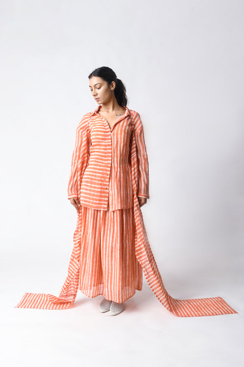 CORAL SHIRT SKIRT CO-ORD