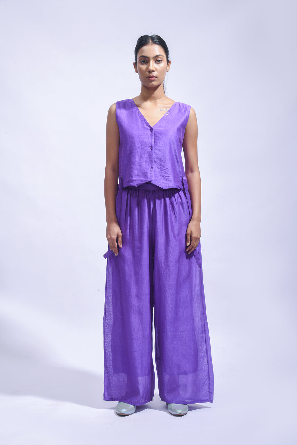 Violet Cross Silk Set