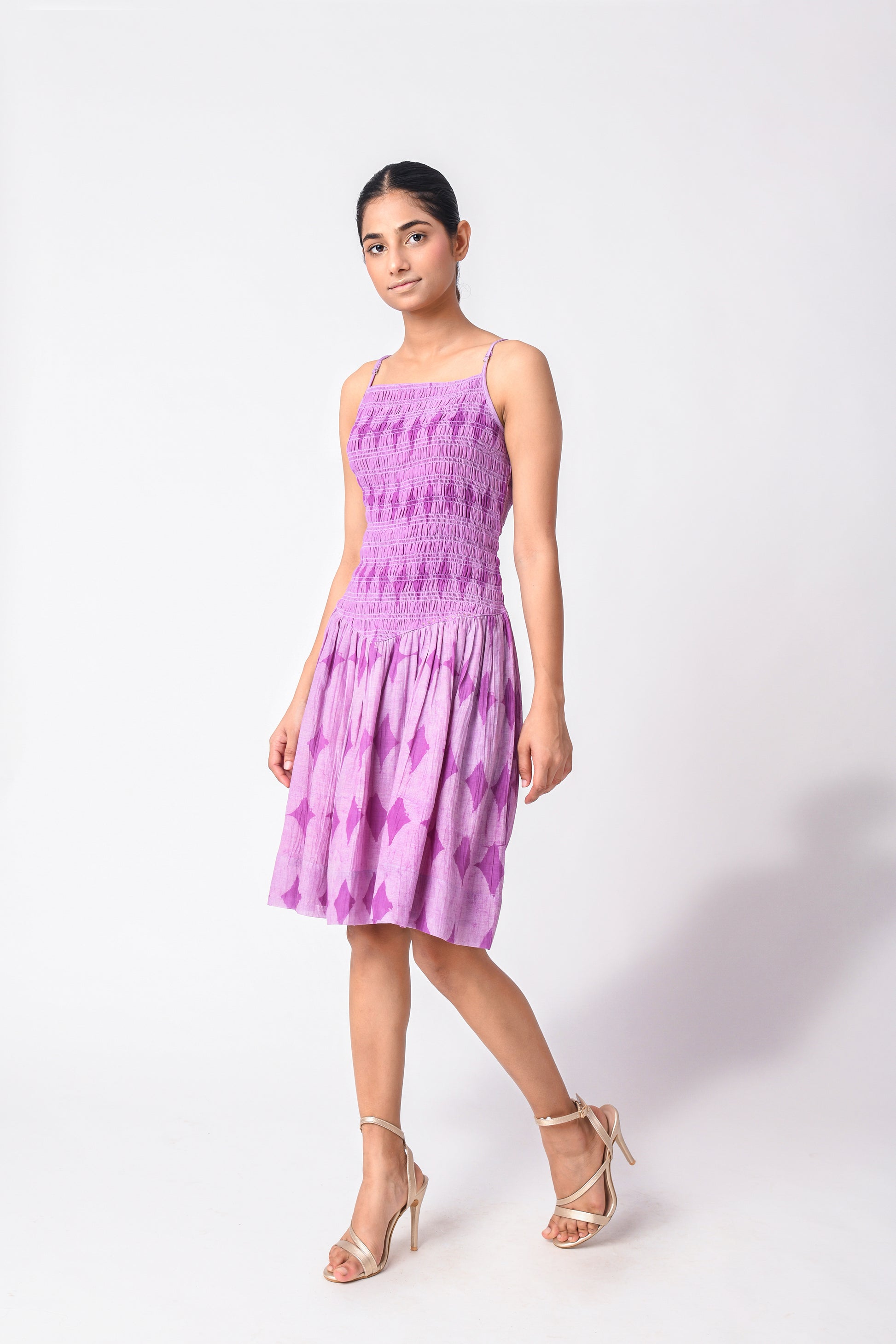 SMOCKY PLUM DRESS