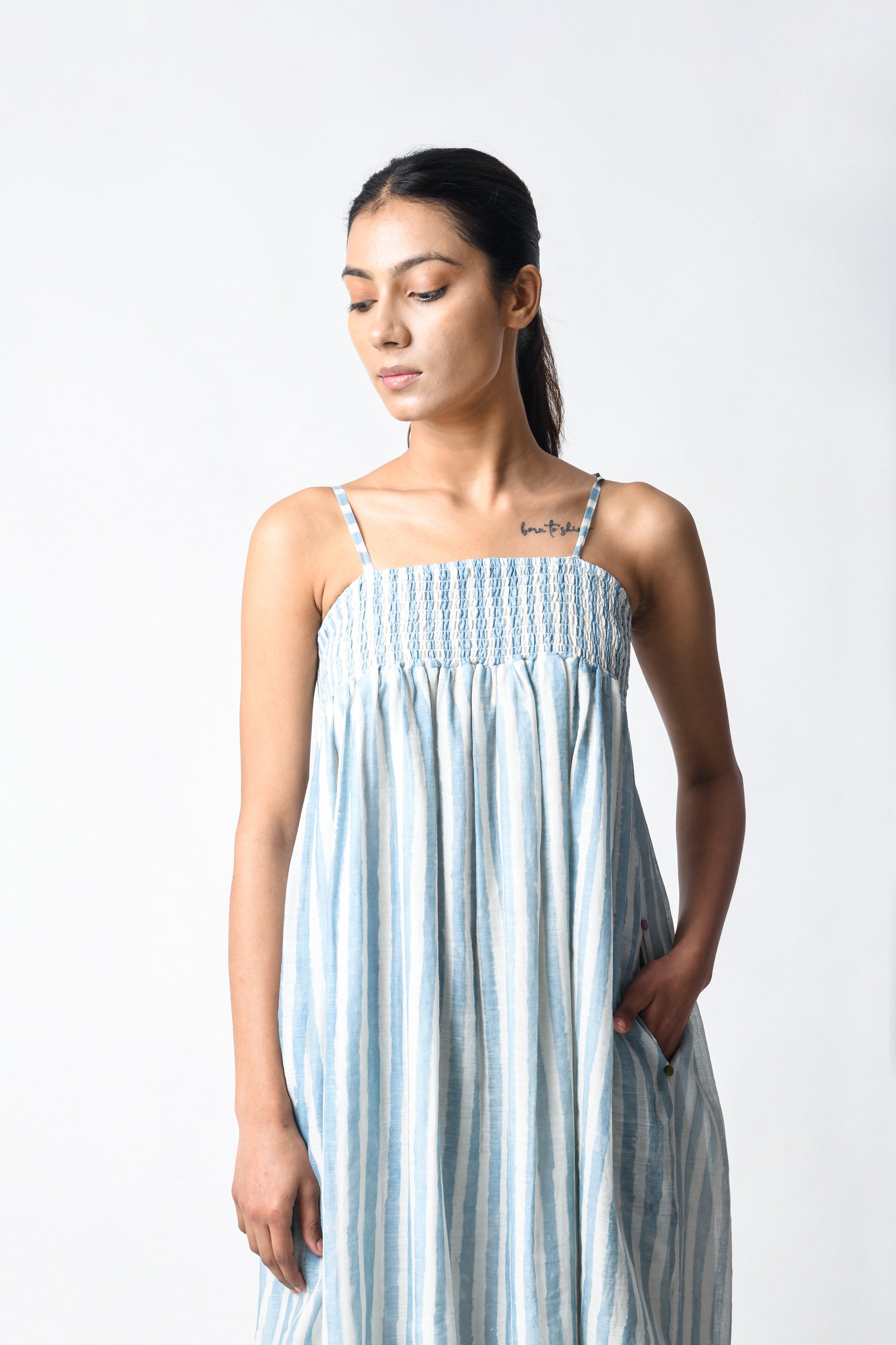 STRAPPY SKY DRESS