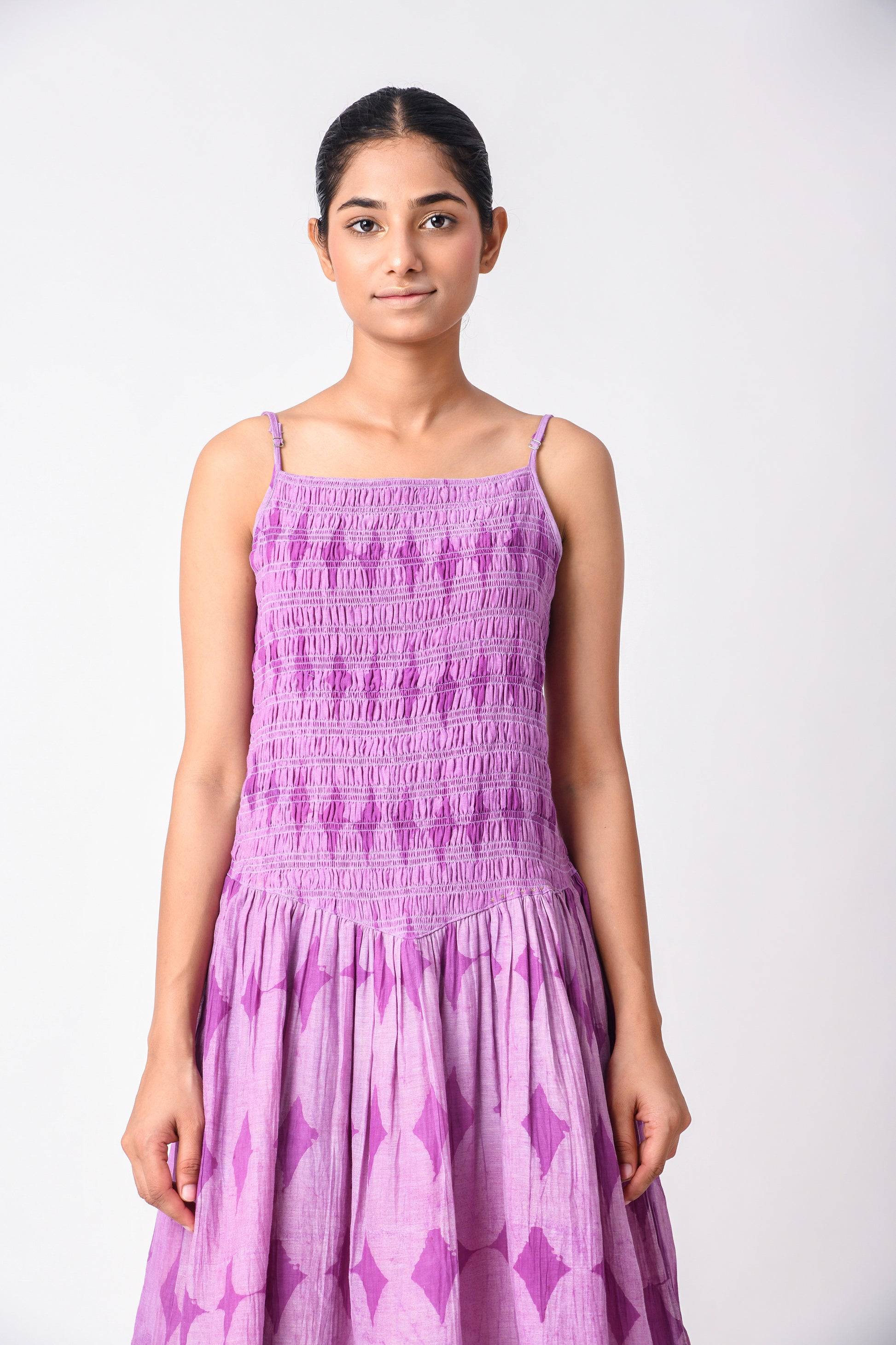 SMOCKY PLUM DRESS