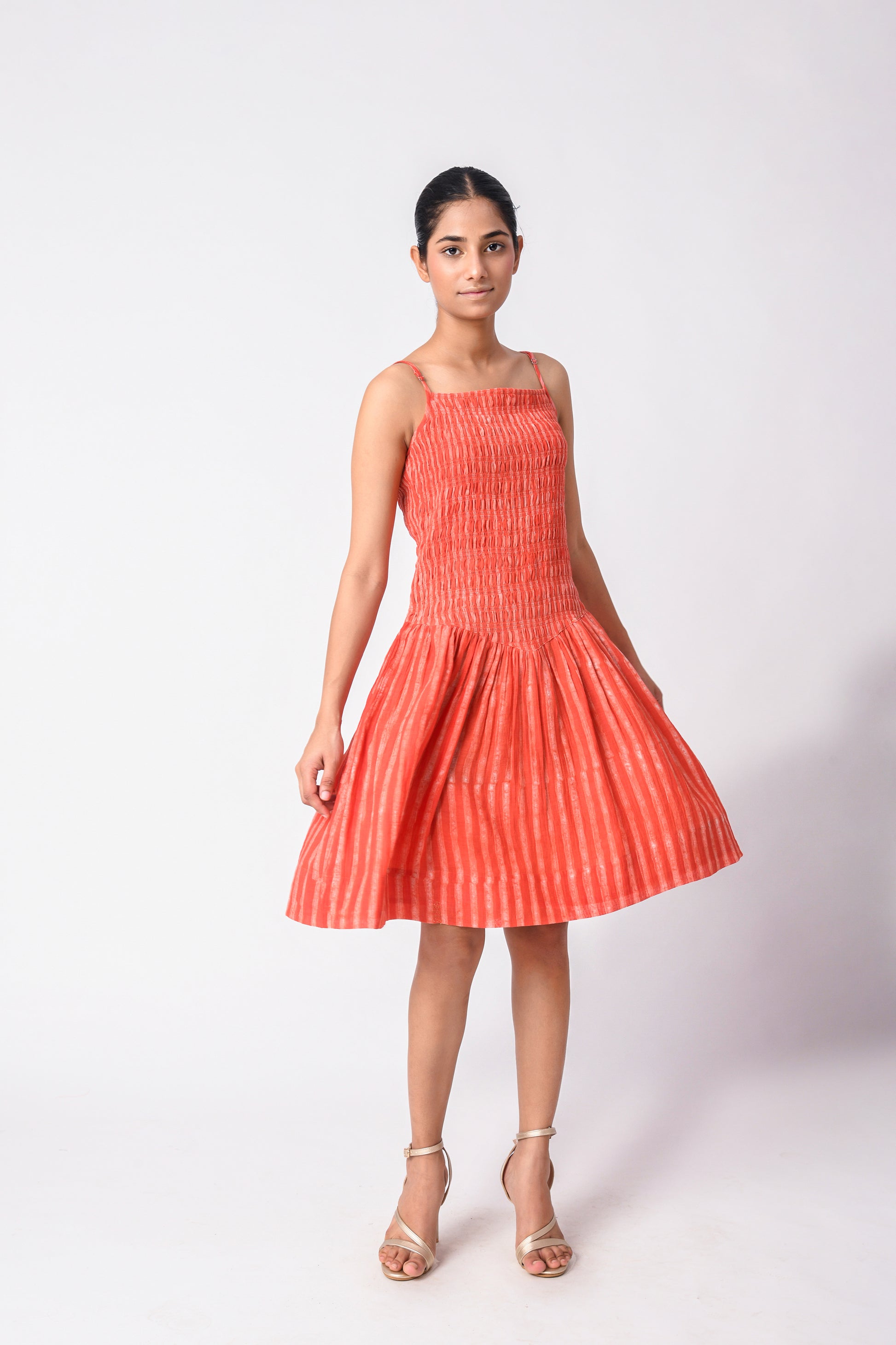 SMOCKY  CORAL DRESS