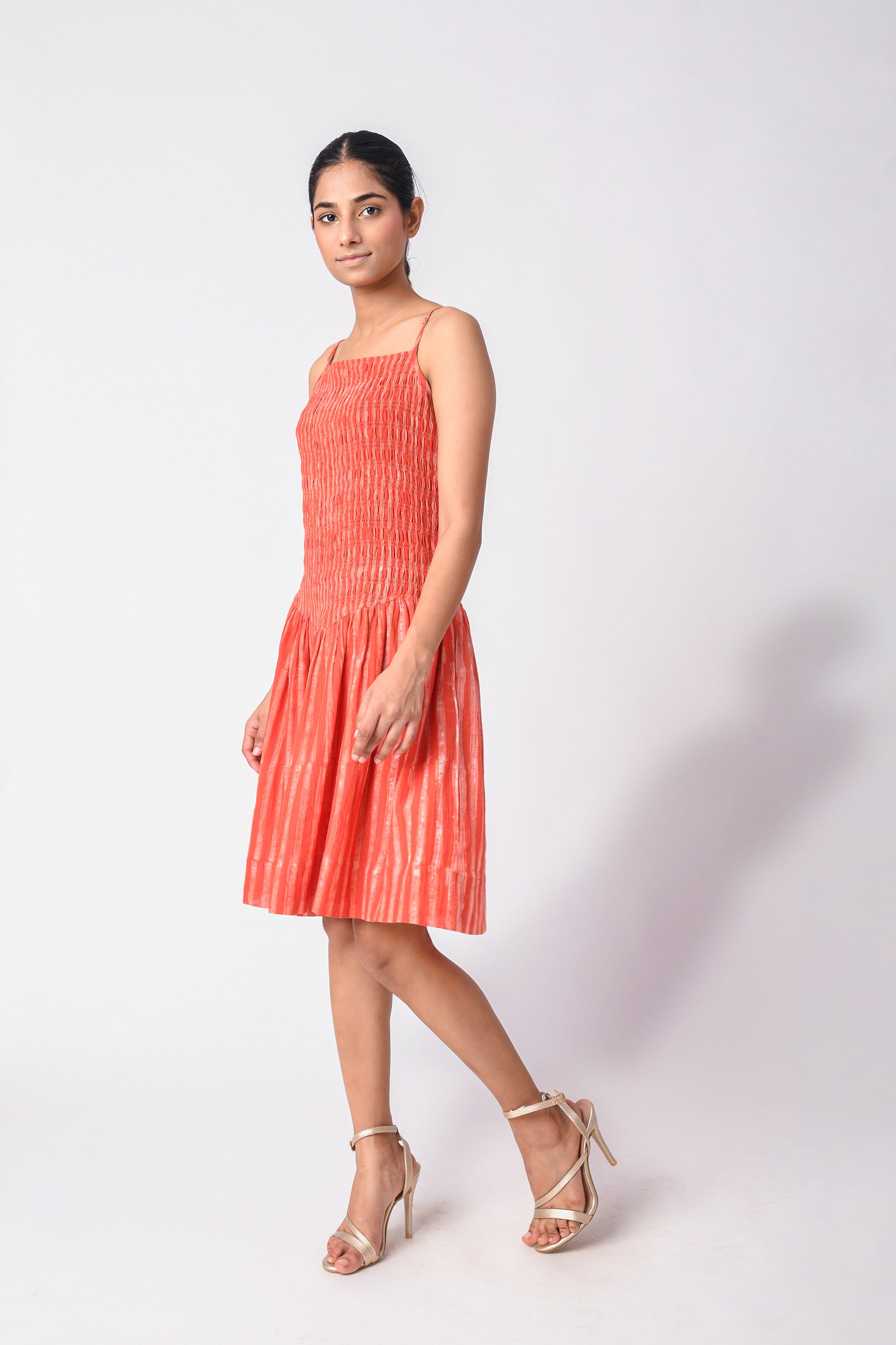 SMOCKY  CORAL DRESS