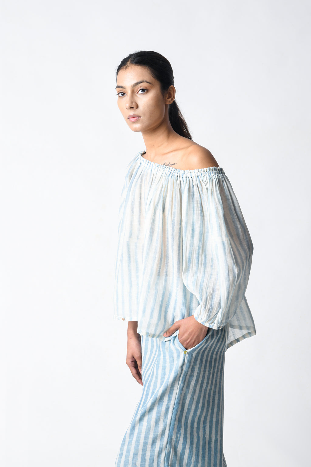 SKY OFF-SHOULDER CO-ORD SET
