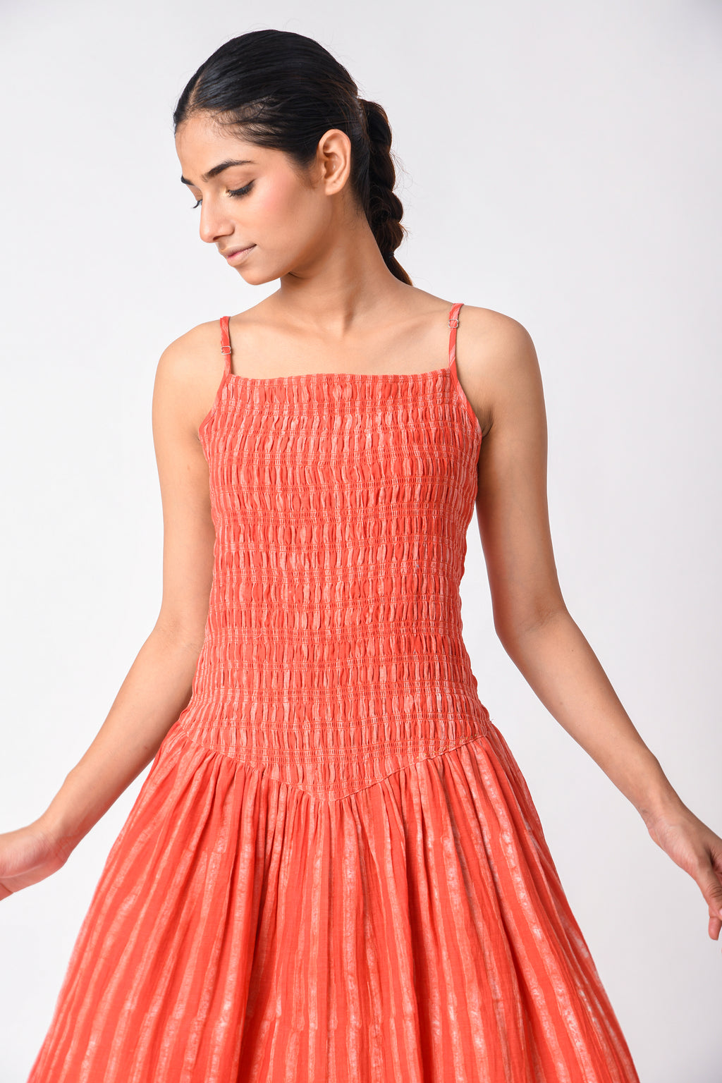 SMOCKY  CORAL DRESS