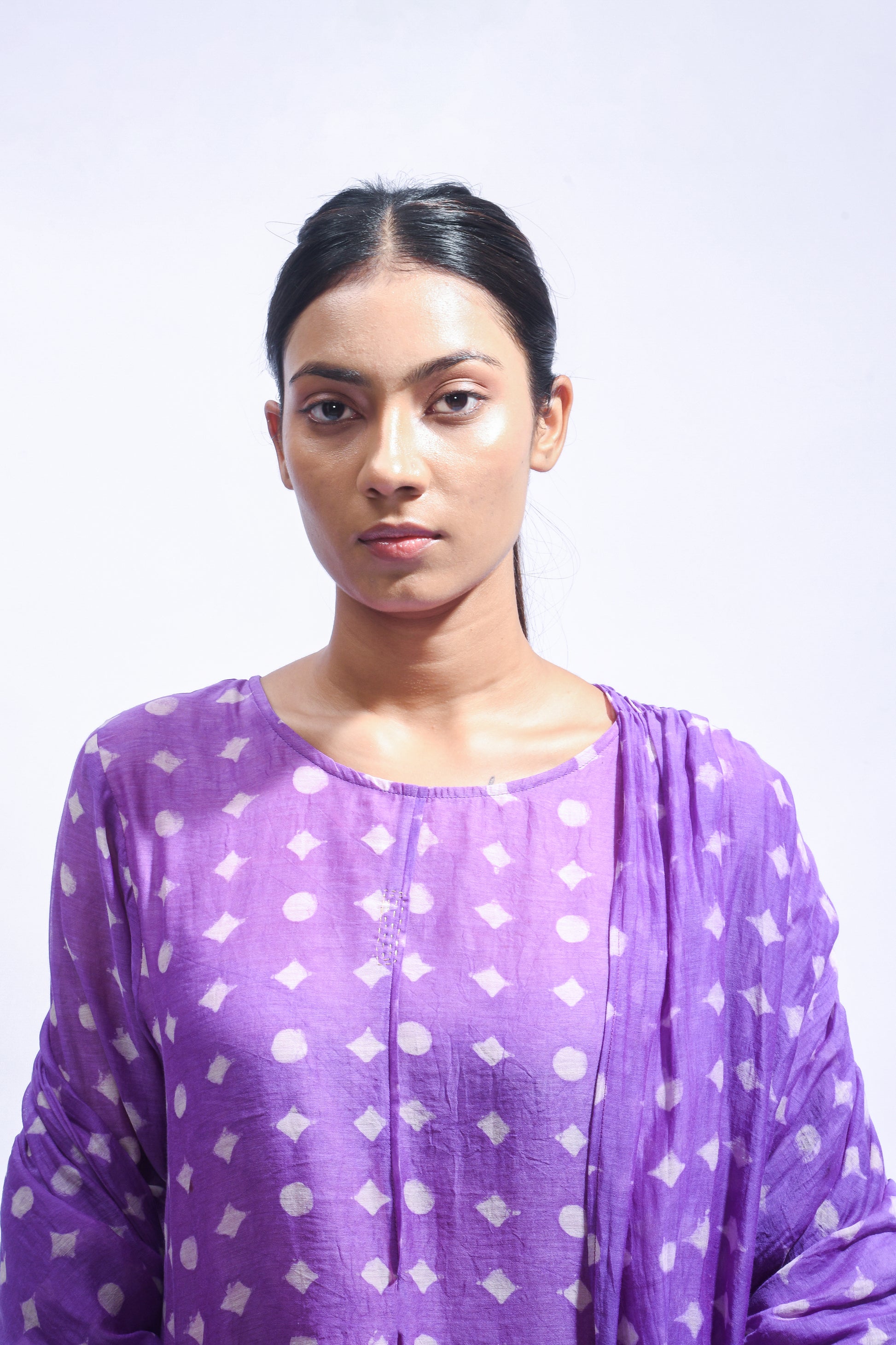 Violet Smocked Silk Set