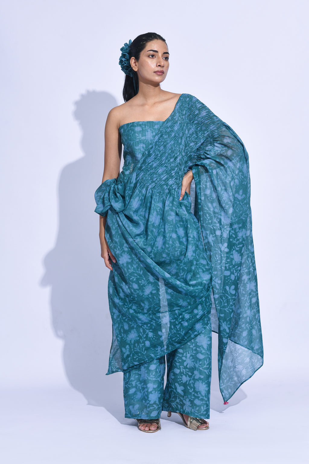 Dissected Drape-Teal