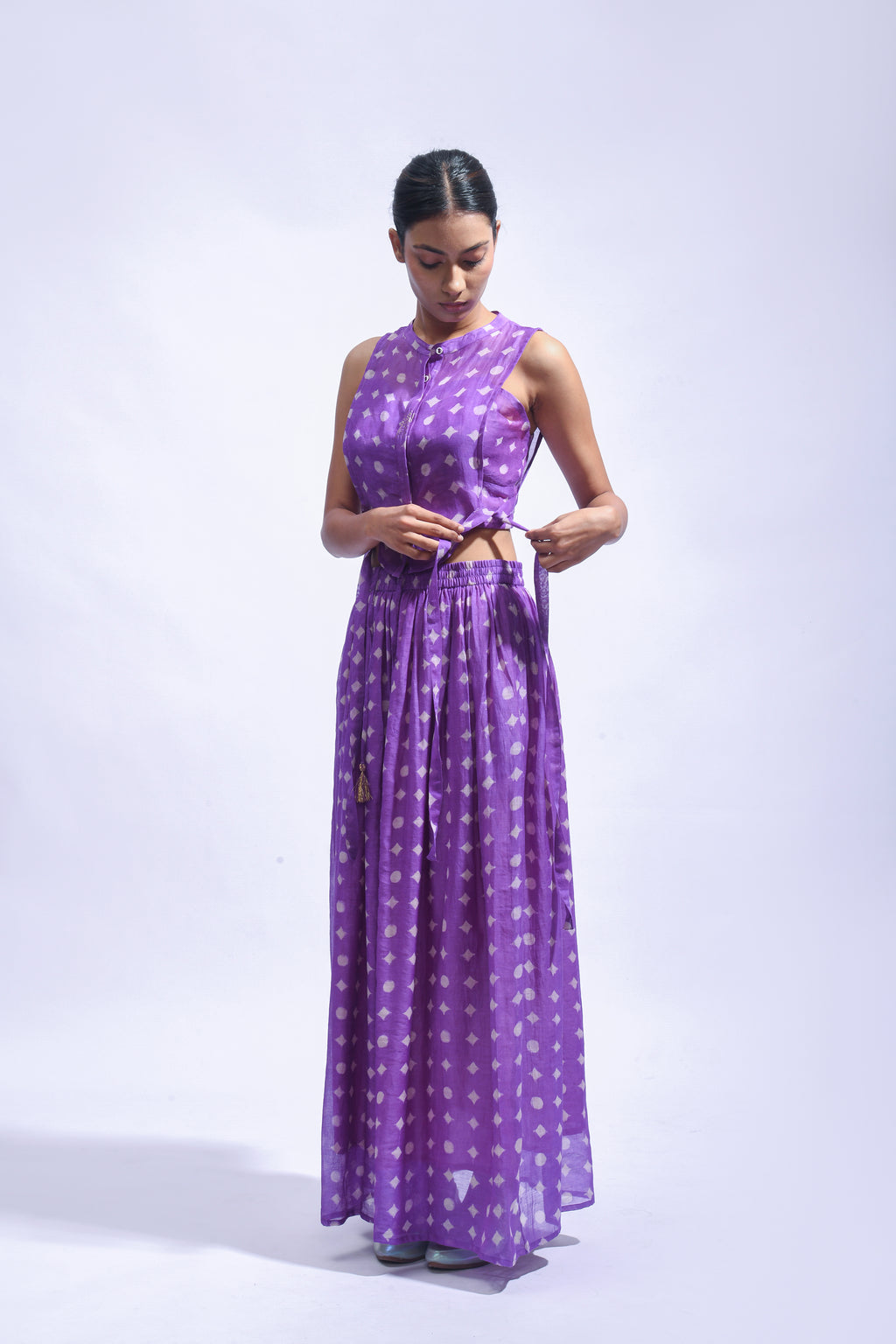 Amethyst Cross Silk Set