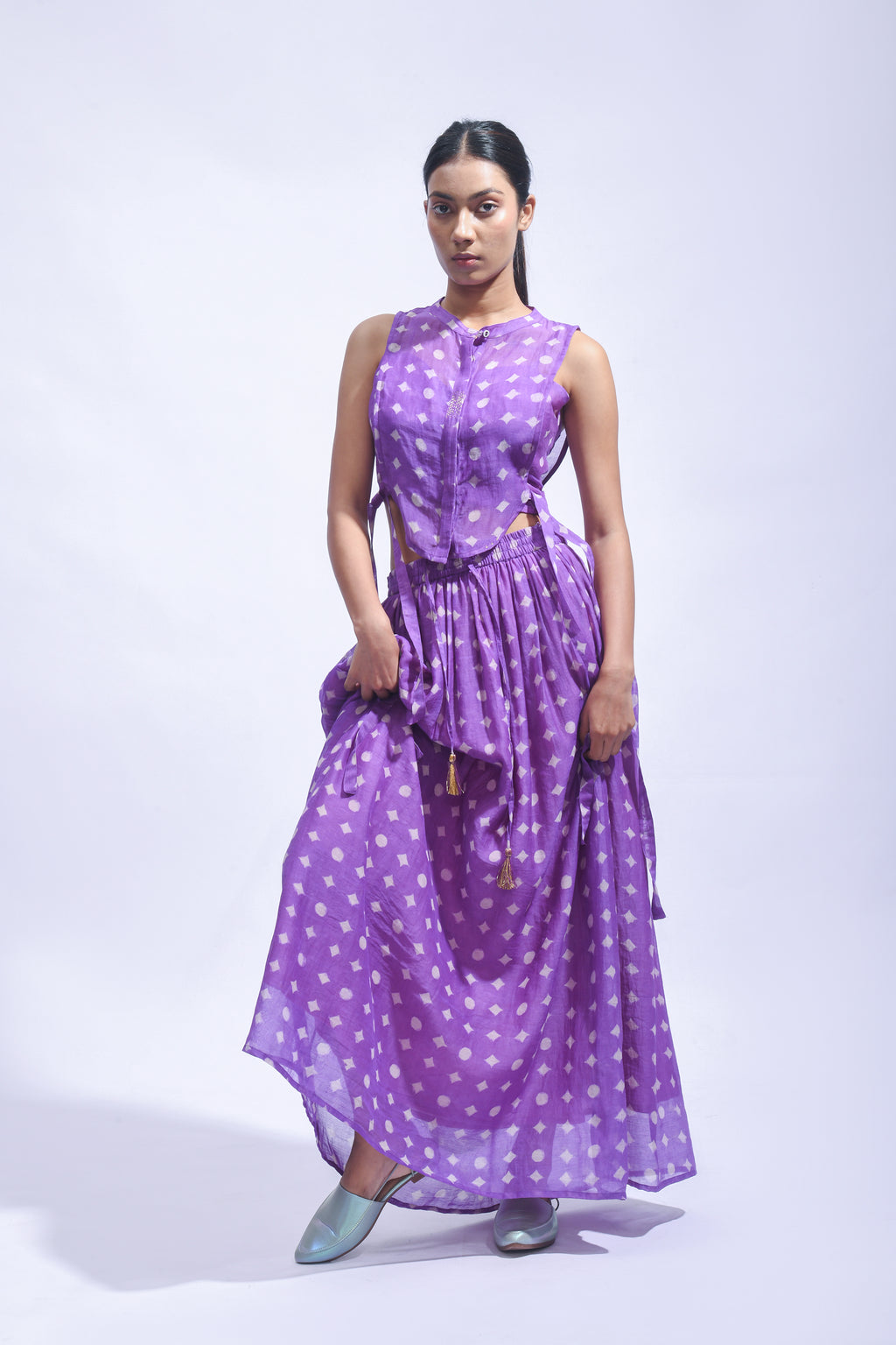 Amethyst Cross Silk Set