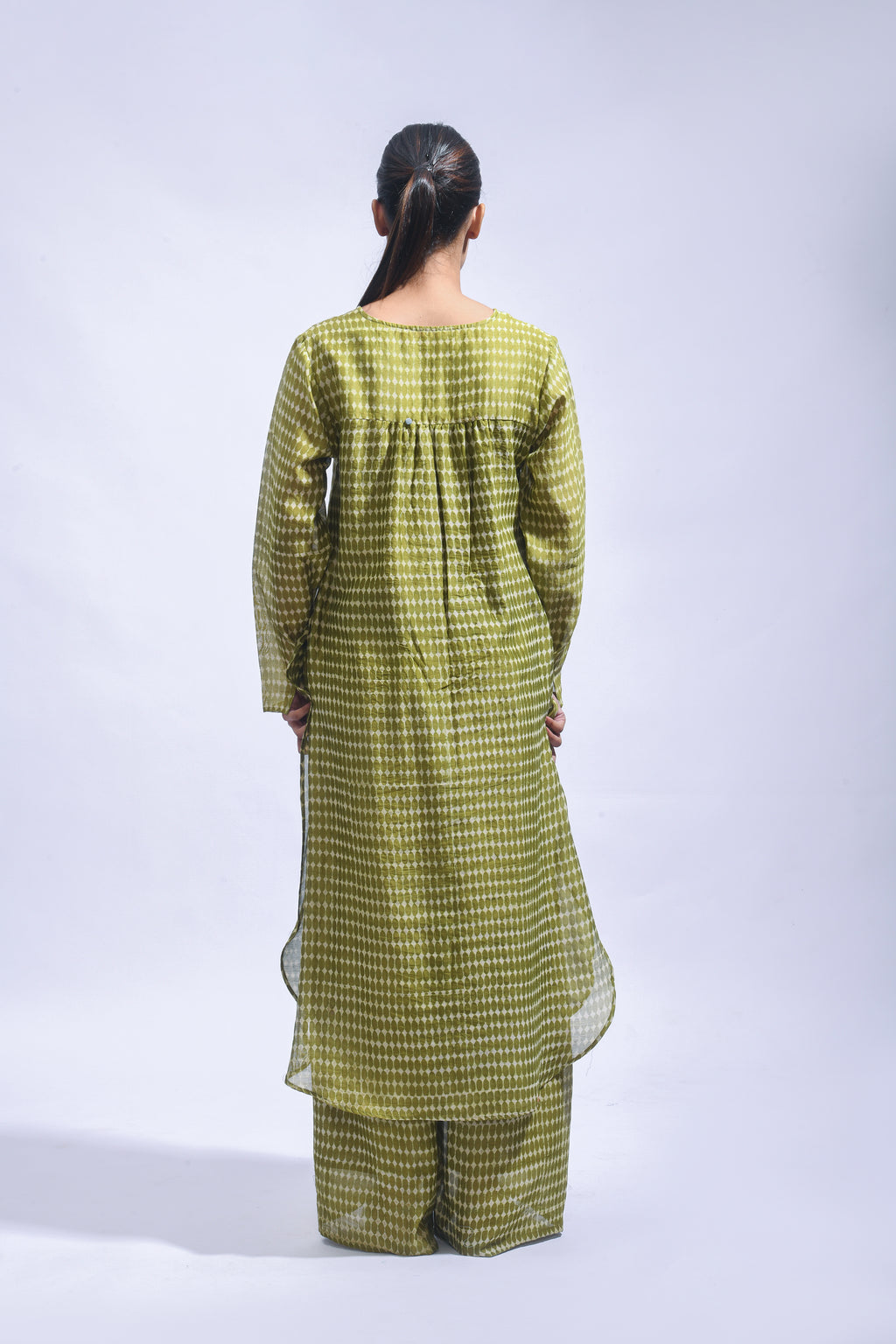 Silk Block Printed Kurta & Pants Set