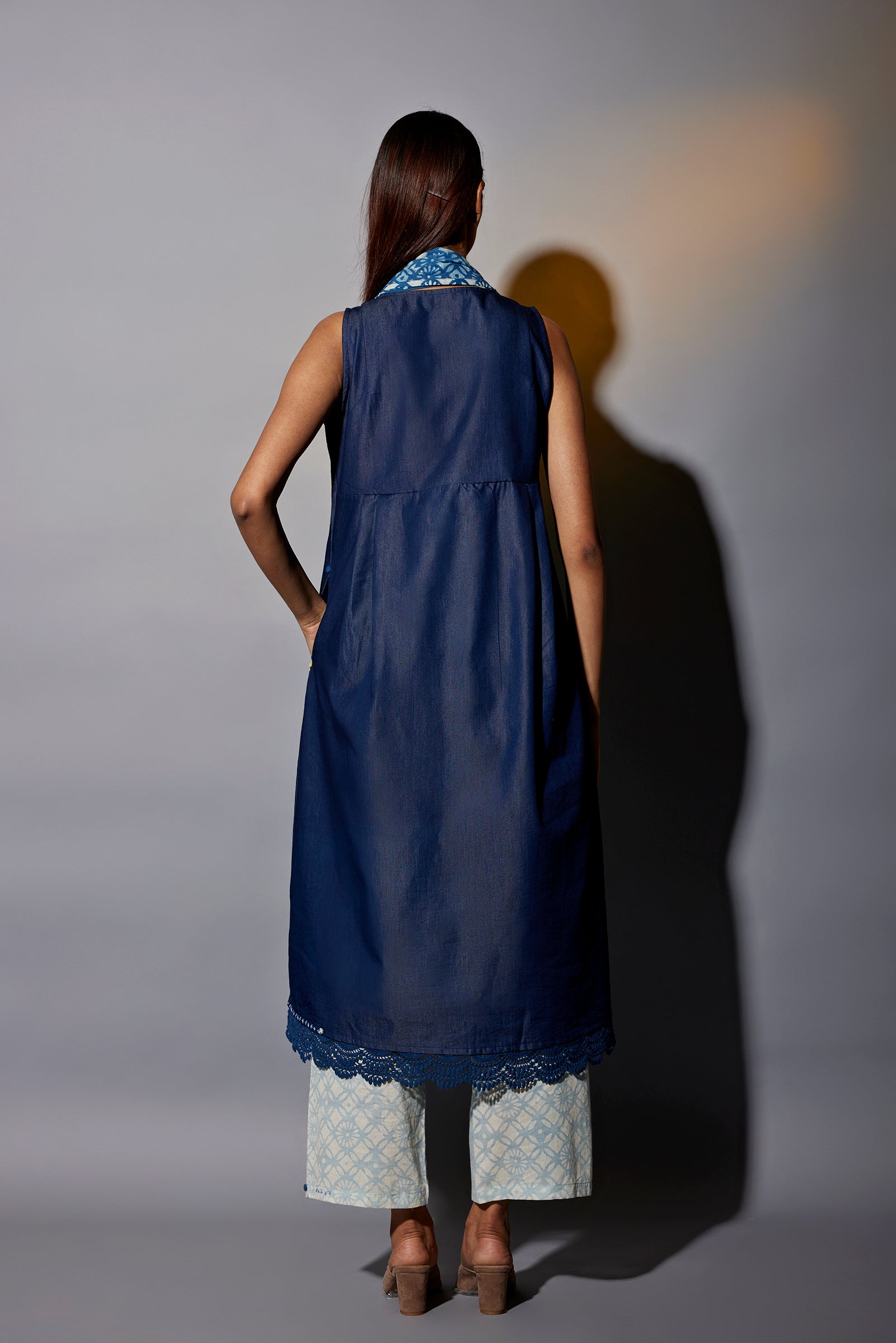 SKY DUPATTA SETDENIM AND INDIGO CO-ORD SET