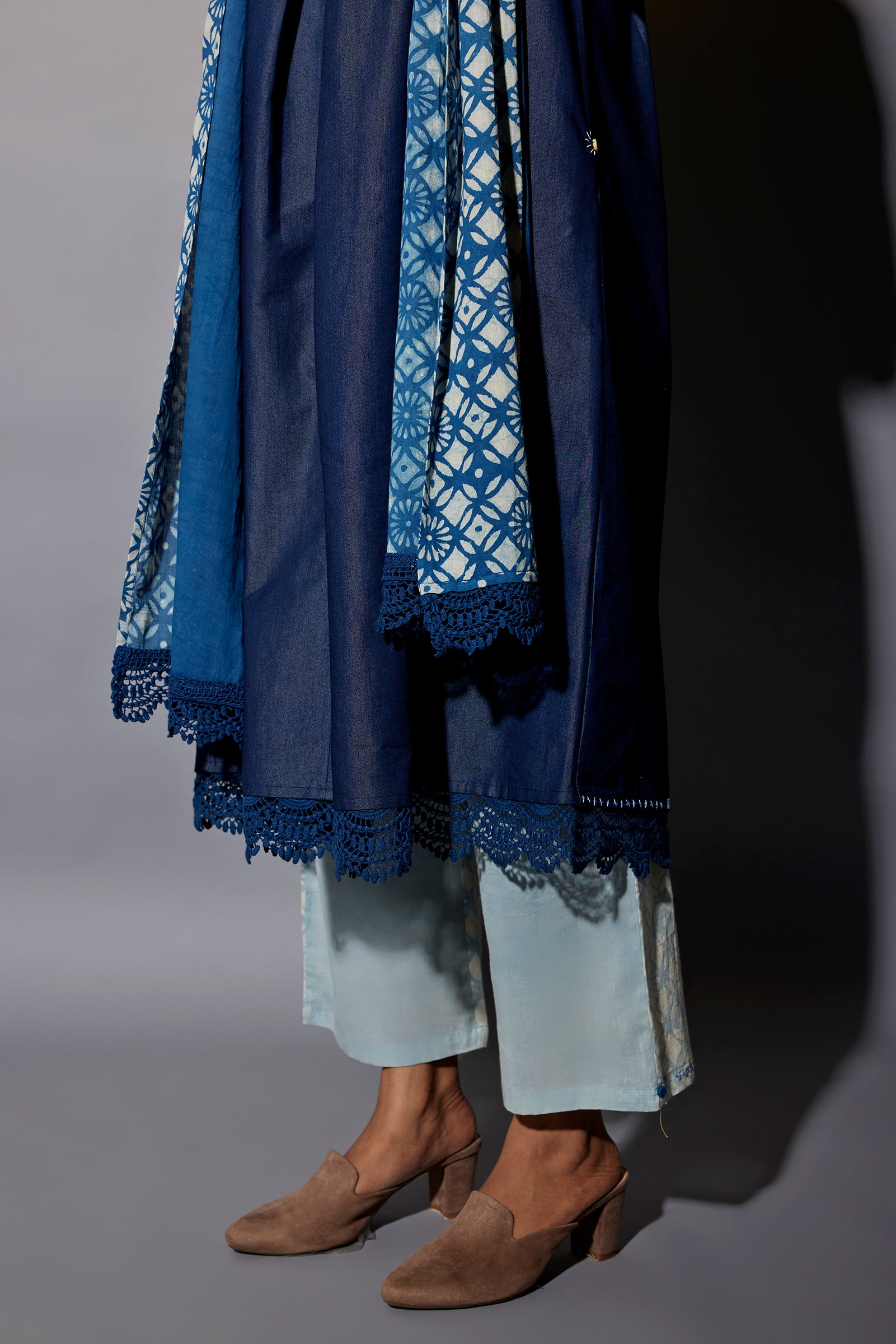 SKY DUPATTA SETDENIM AND INDIGO CO-ORD SET