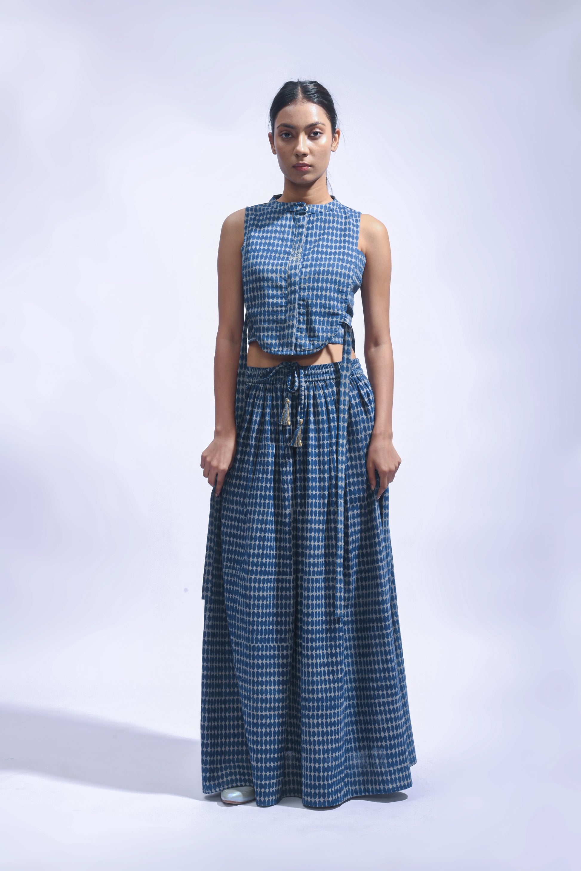 Indigo Cross Chambray Set