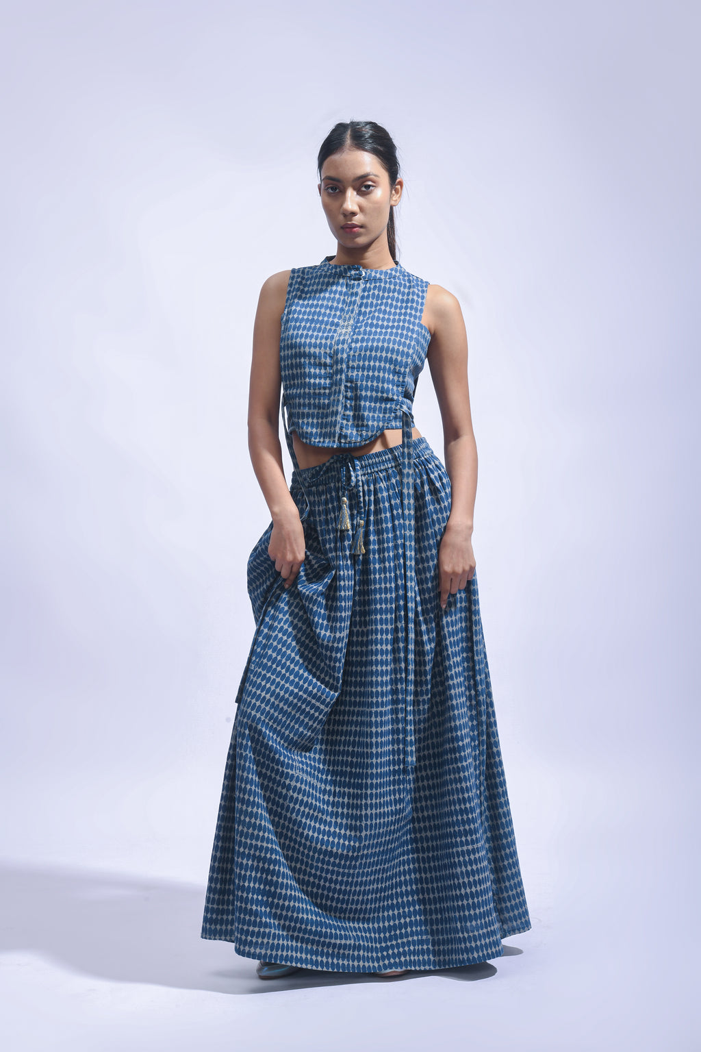 Indigo Cross Chambray Set